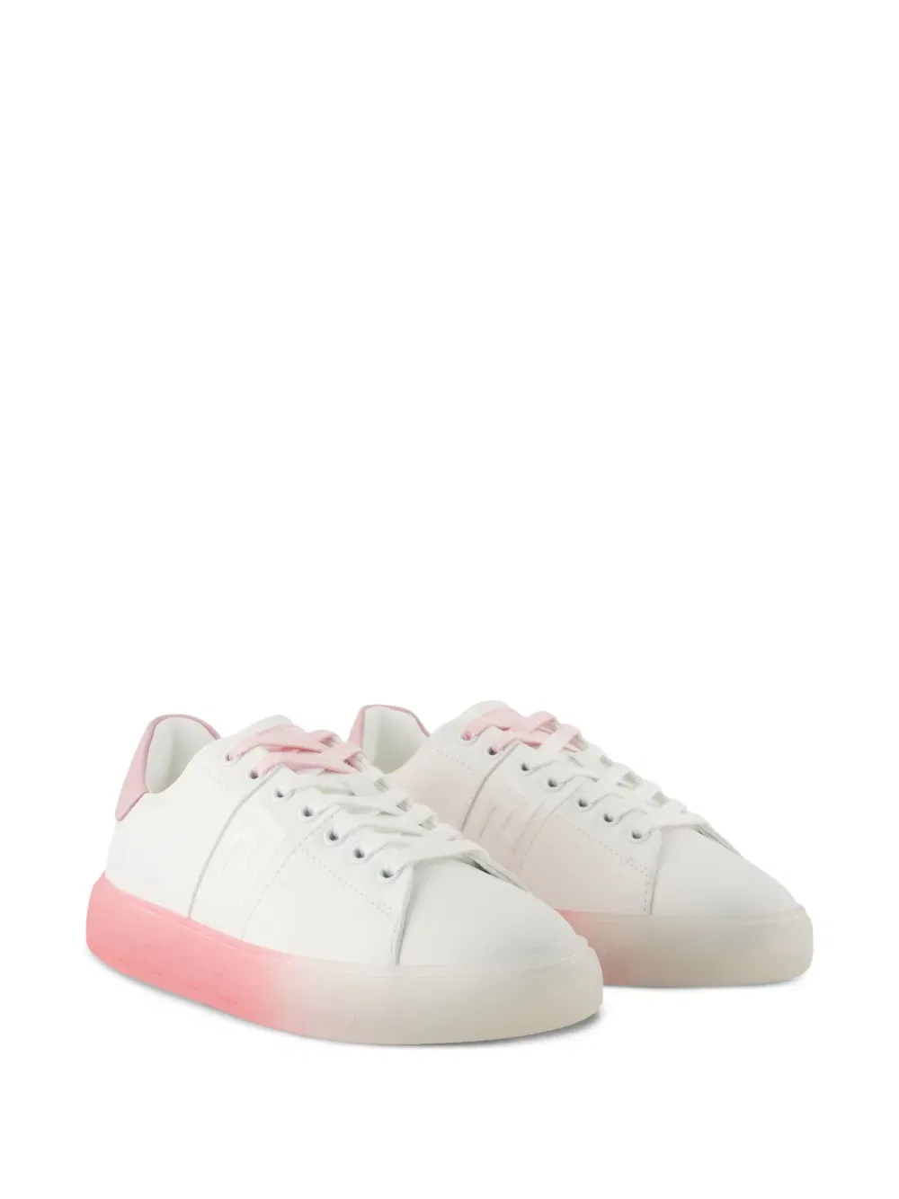 embossed-logo gradient sole sneakers