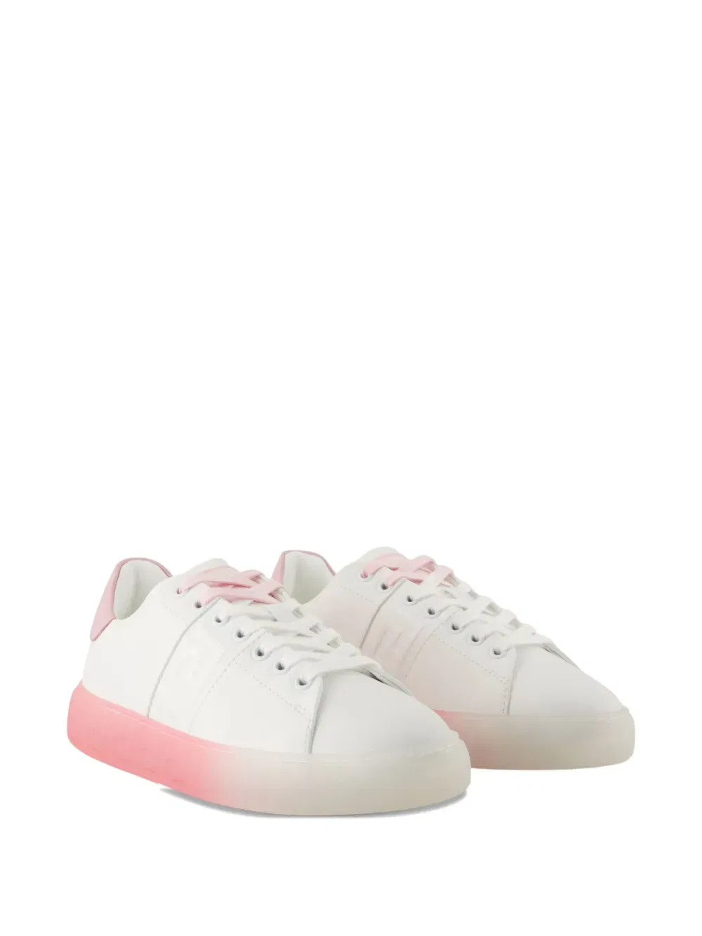 embossed-logo gradient sole sneakers