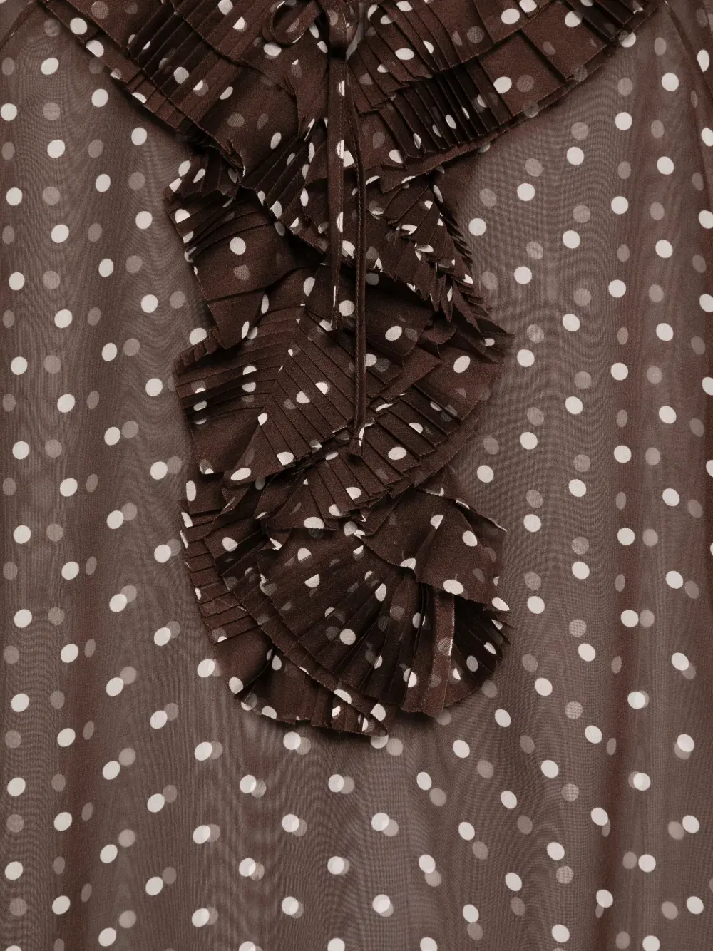 ruffled polka-dot blouse