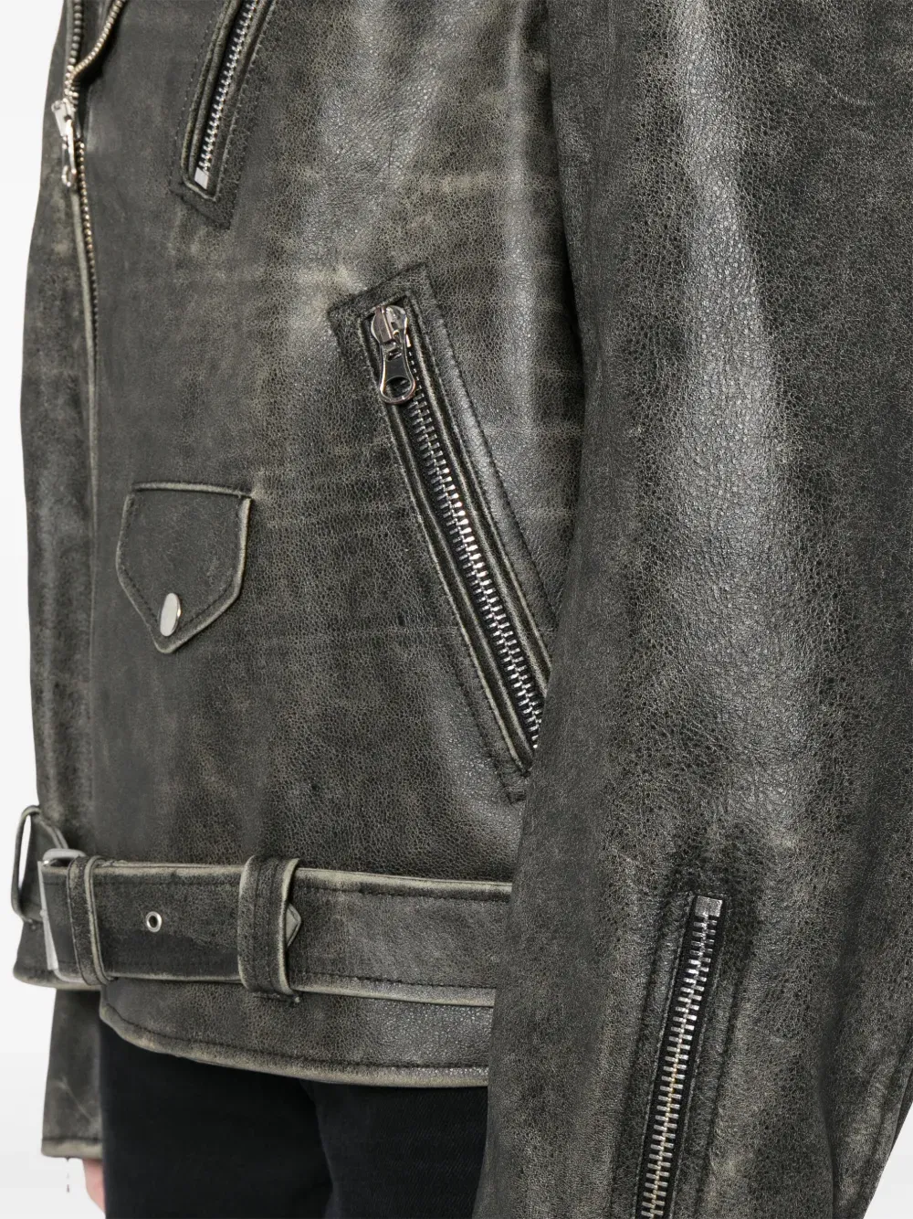 leather Brown biker jacket