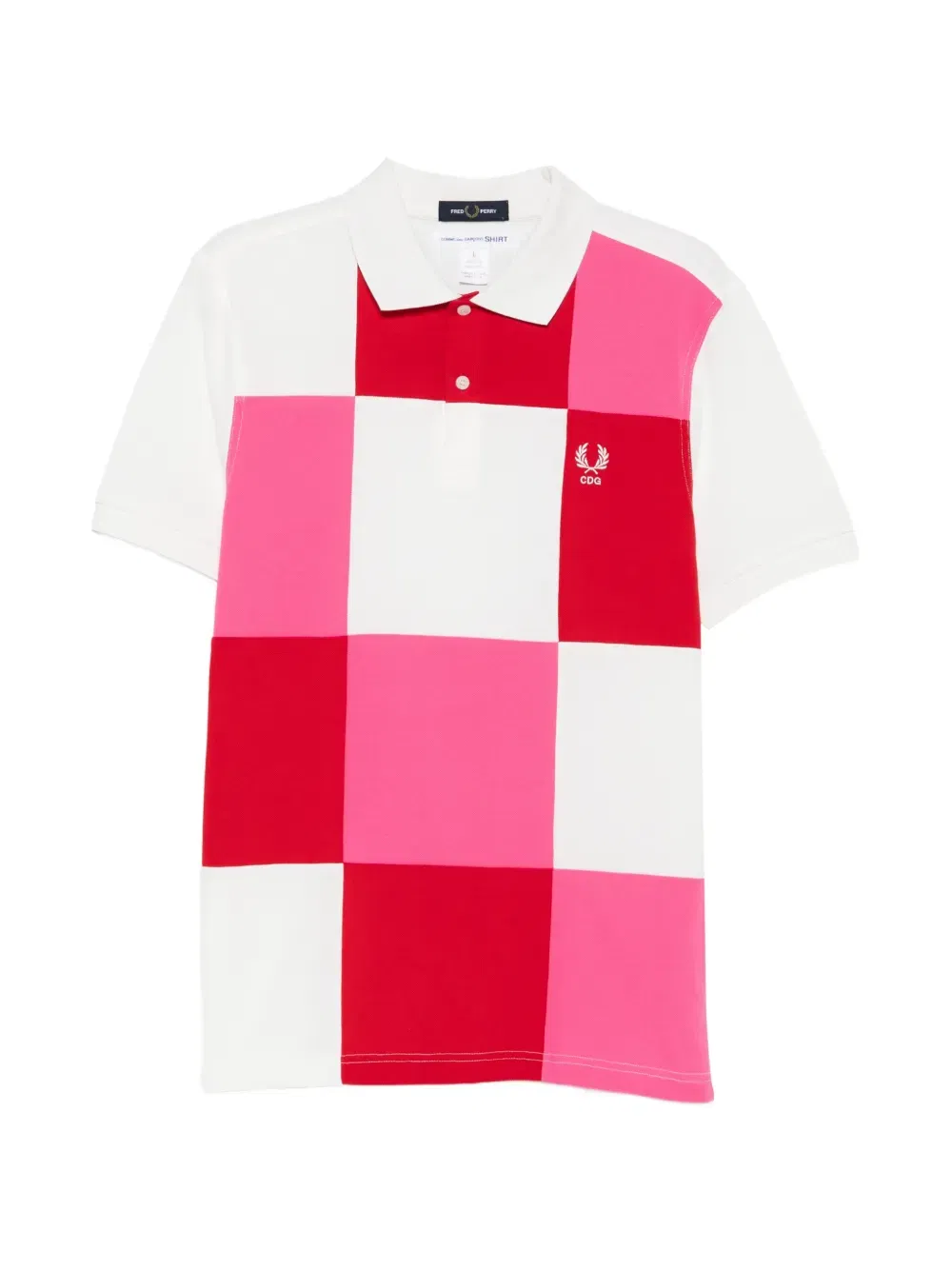 x Fred Perry patchwork pique polo shirt