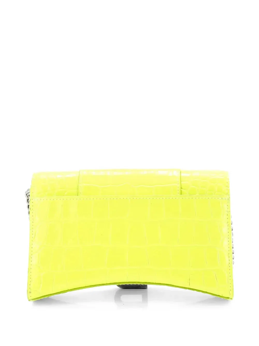 Hourglass Chain Wallet Crocodile Embossed Leather clutch bag