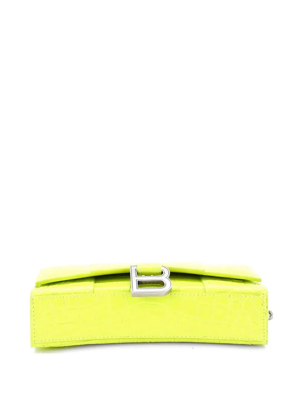 Hourglass Chain Wallet Crocodile Embossed Leather clutch bag