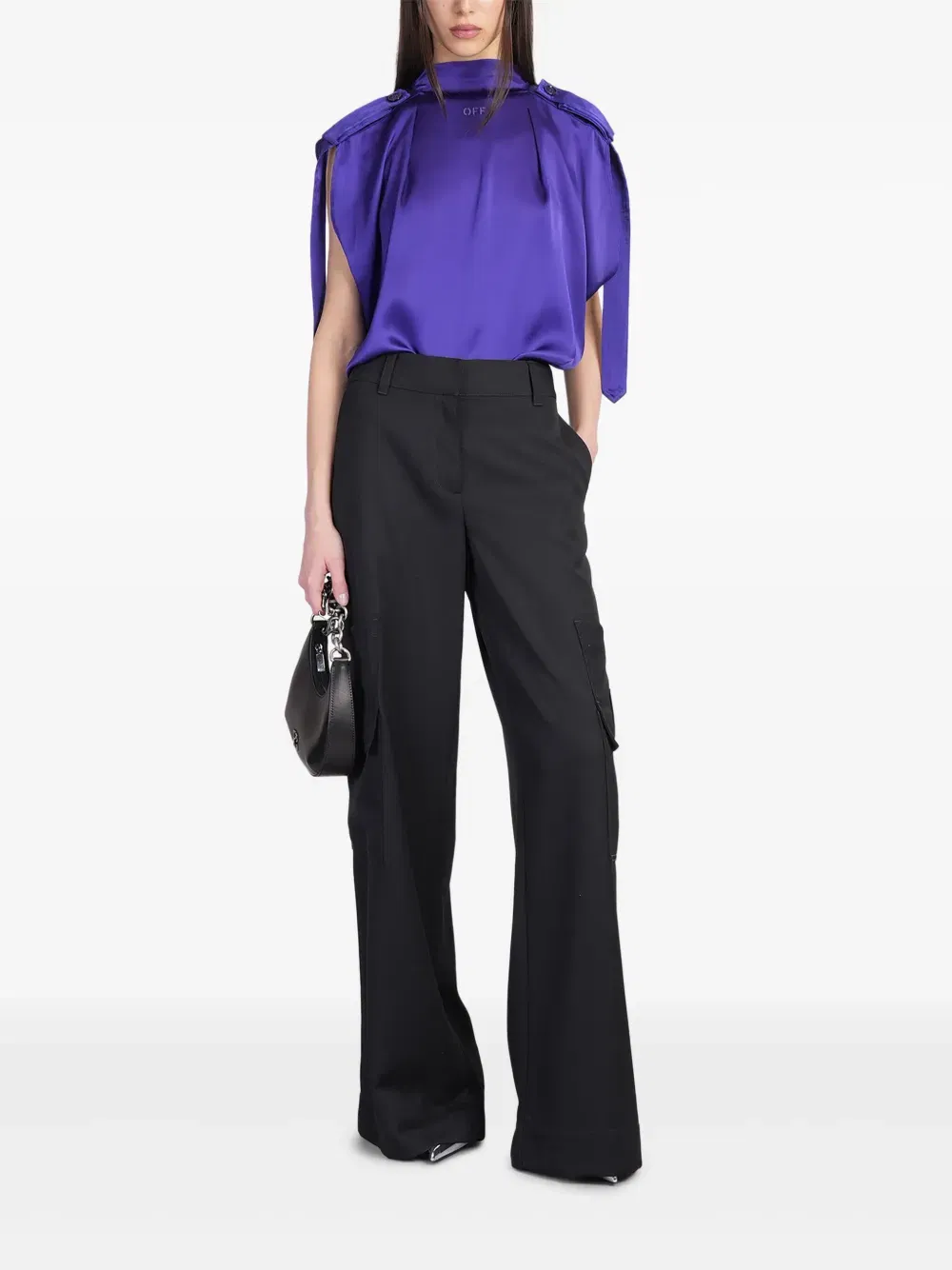 logo-embroidered blouse