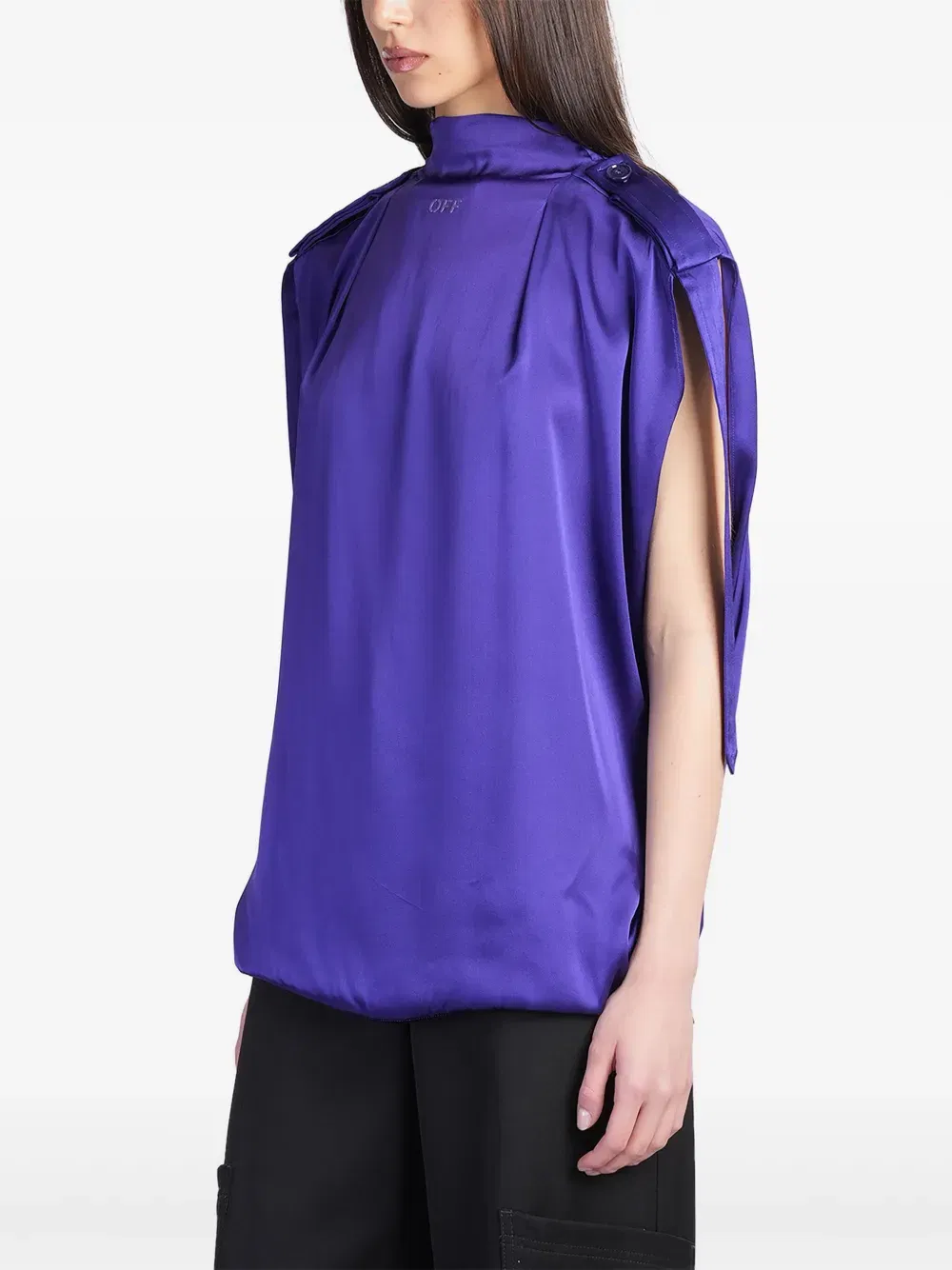 logo-embroidered blouse