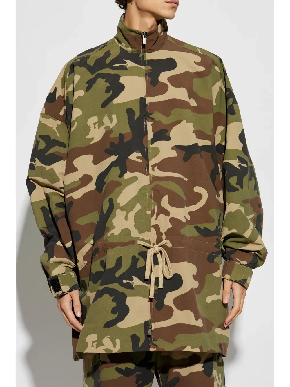 camouflage-print jacket