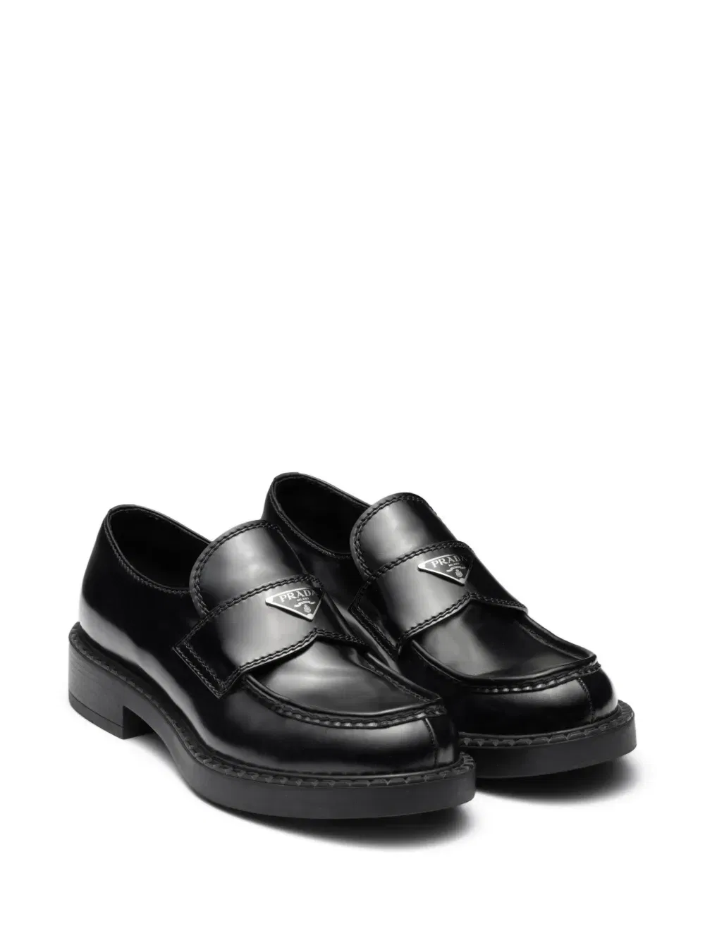 Chocolate brushed-leather loafers