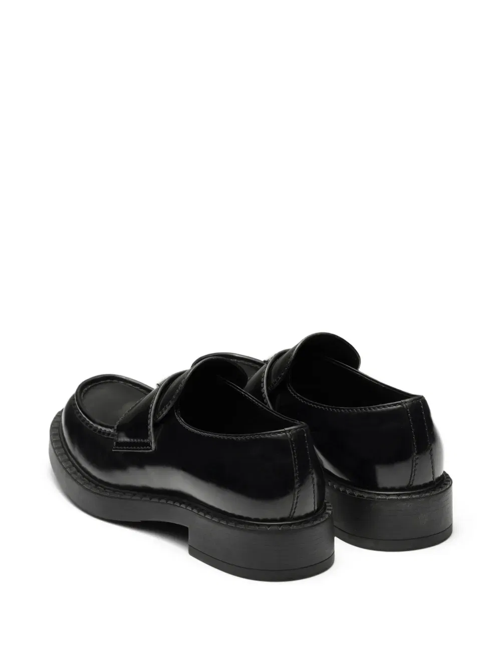 Chocolate brushed-leather loafers