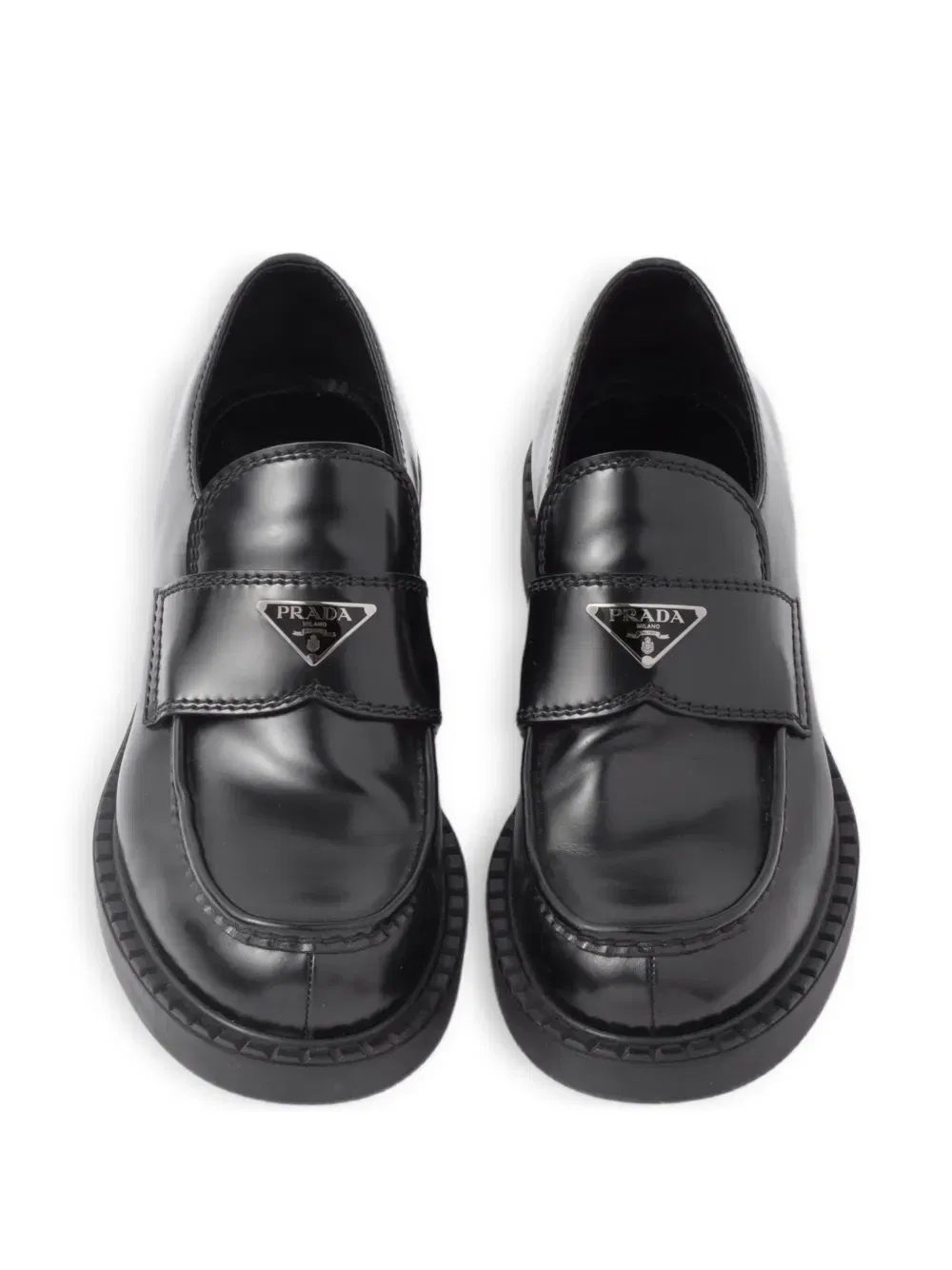 Chocolate brushed-leather loafers
