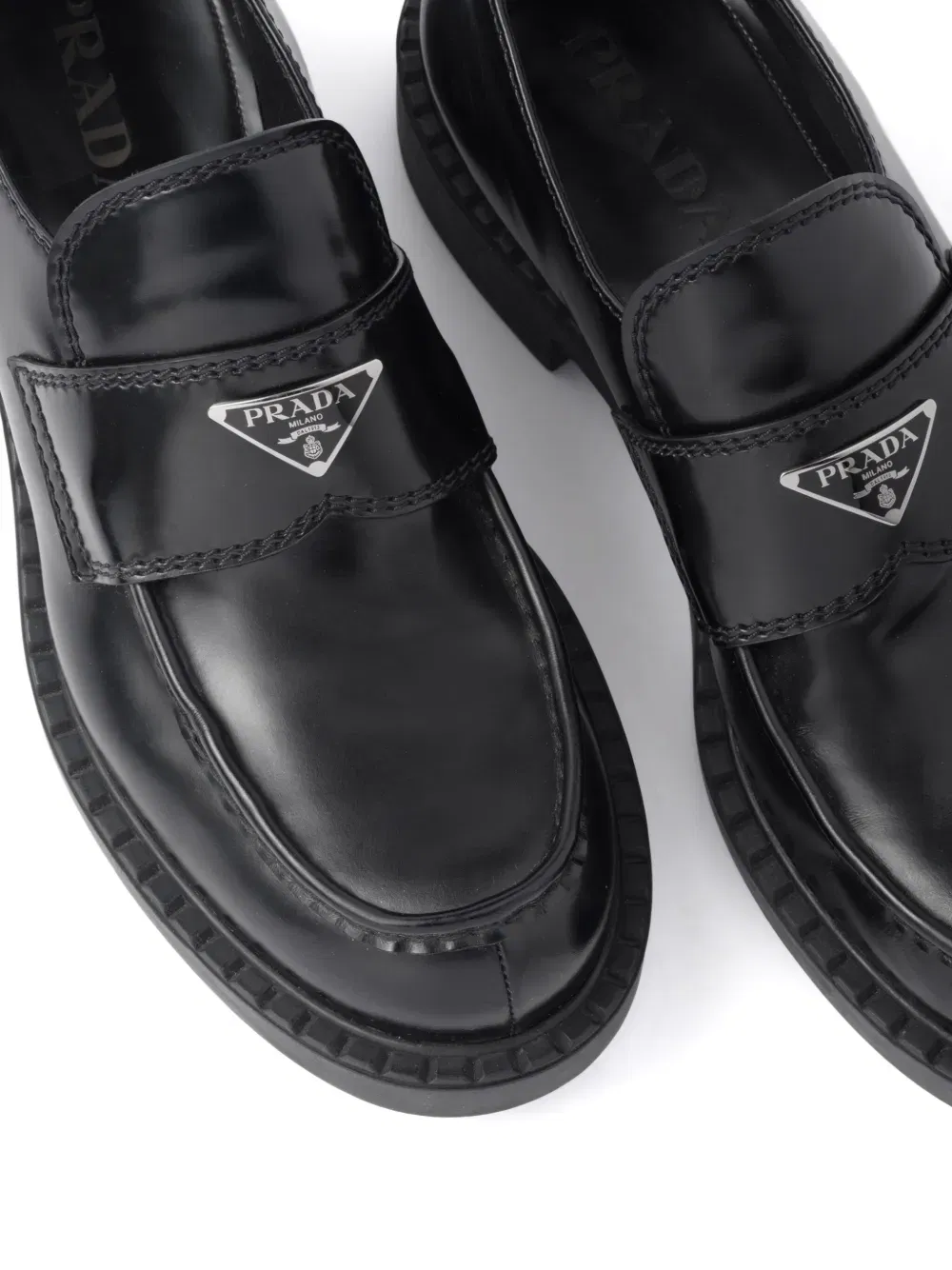 Chocolate brushed-leather loafers