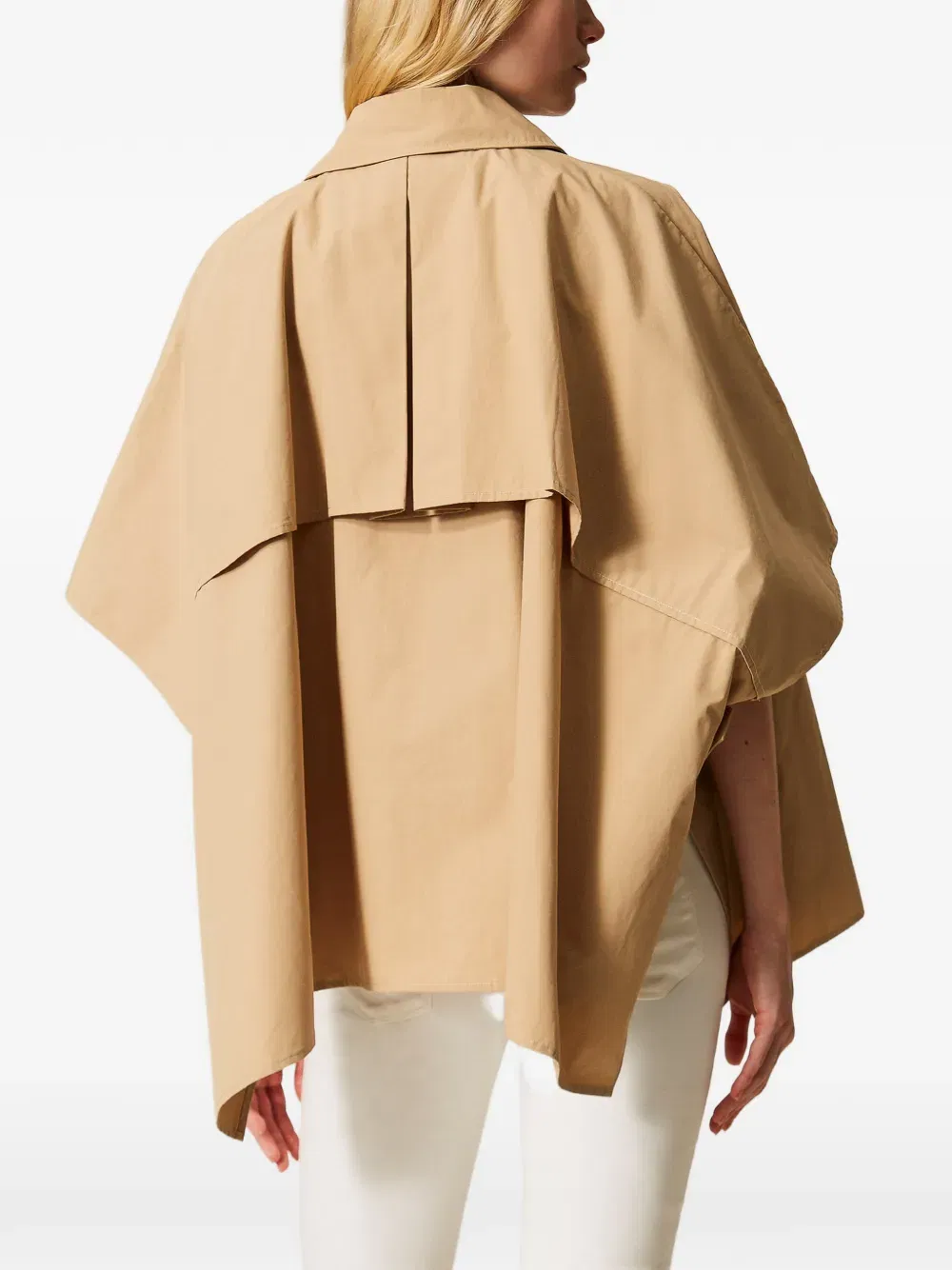 button woven poncho