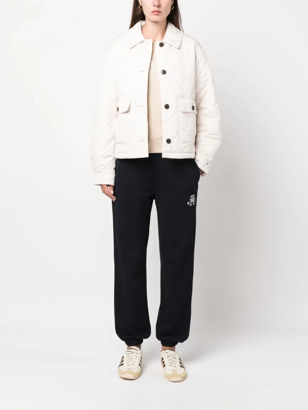 padded diamond-quilted jacket