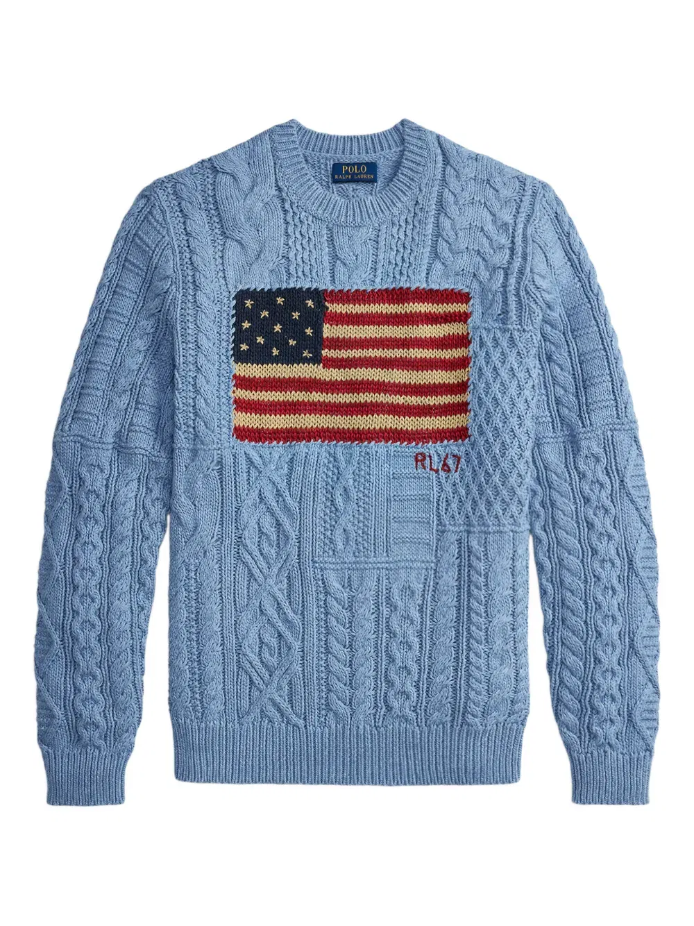 flag-motif sweater