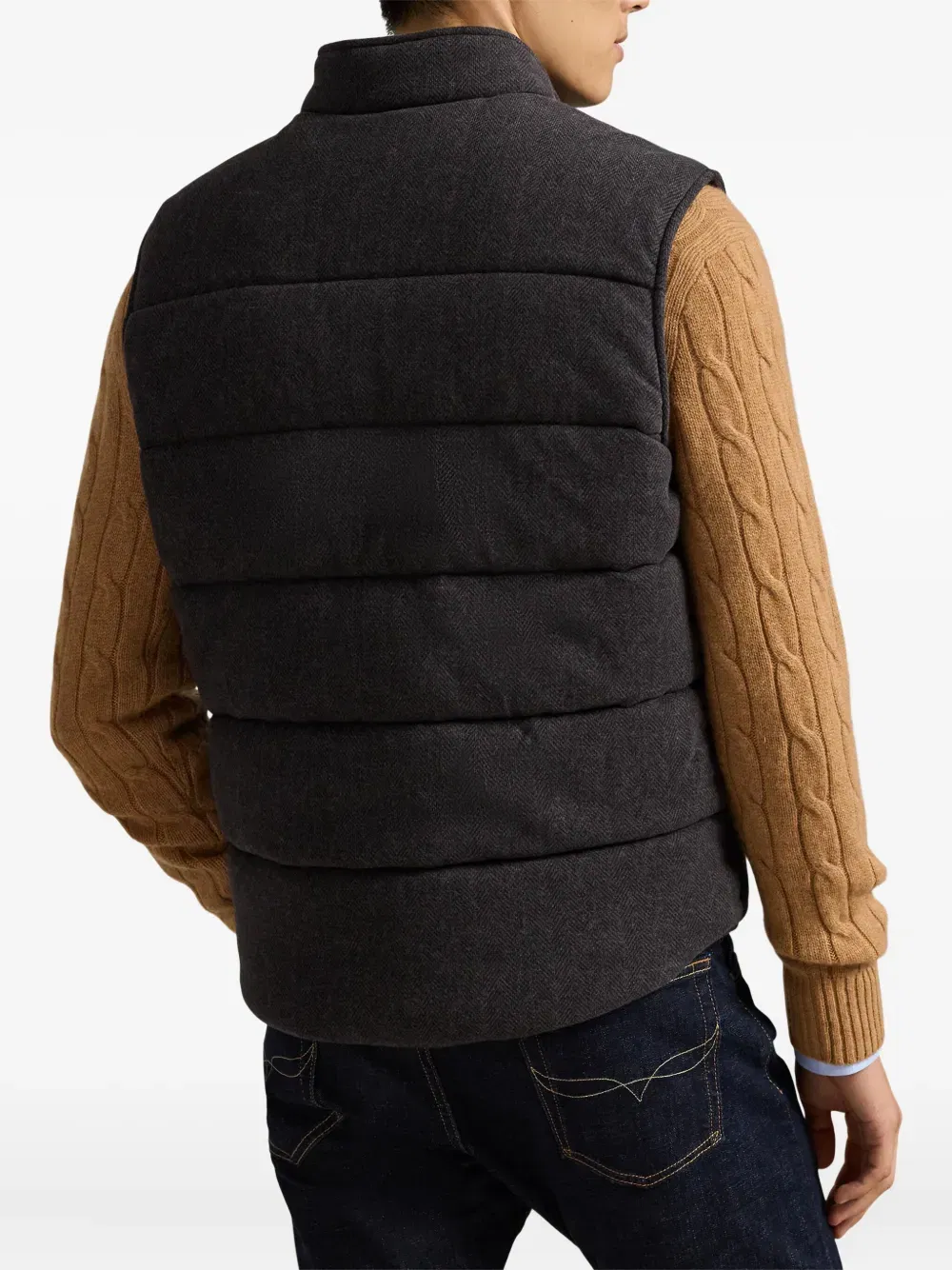 herringbone-pattern gilet
