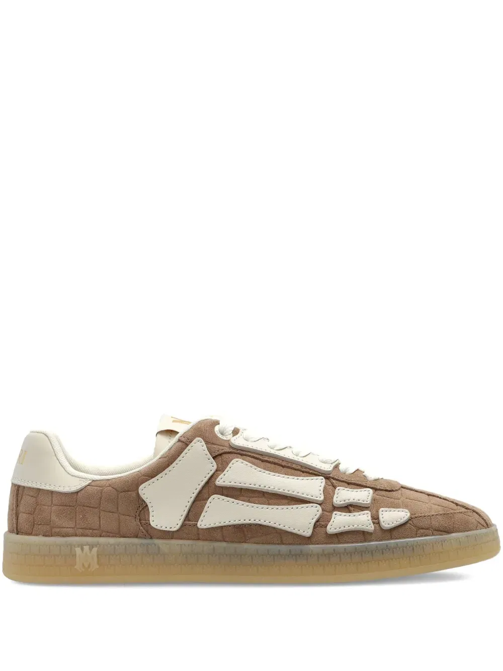 crocodile-embossed skeleton trainers