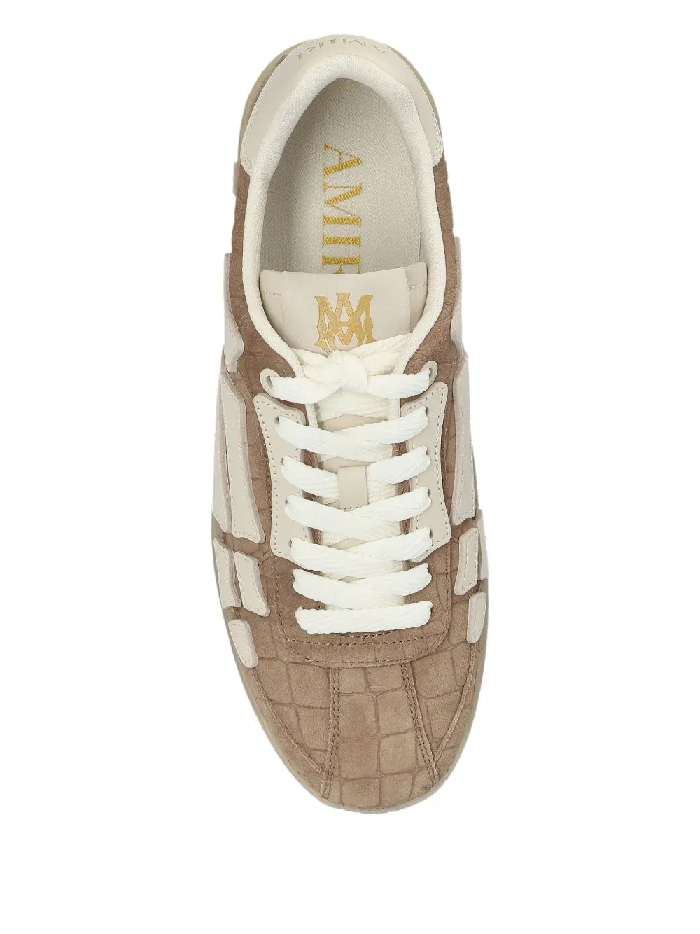 crocodile-embossed skeleton trainers