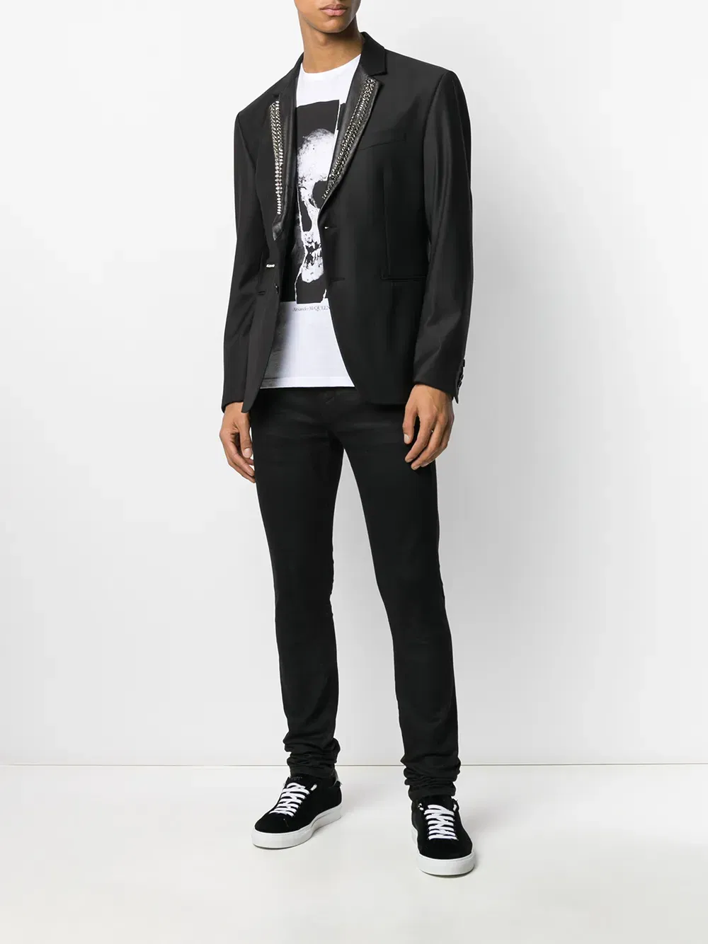 stud embellished tuxedo blazer