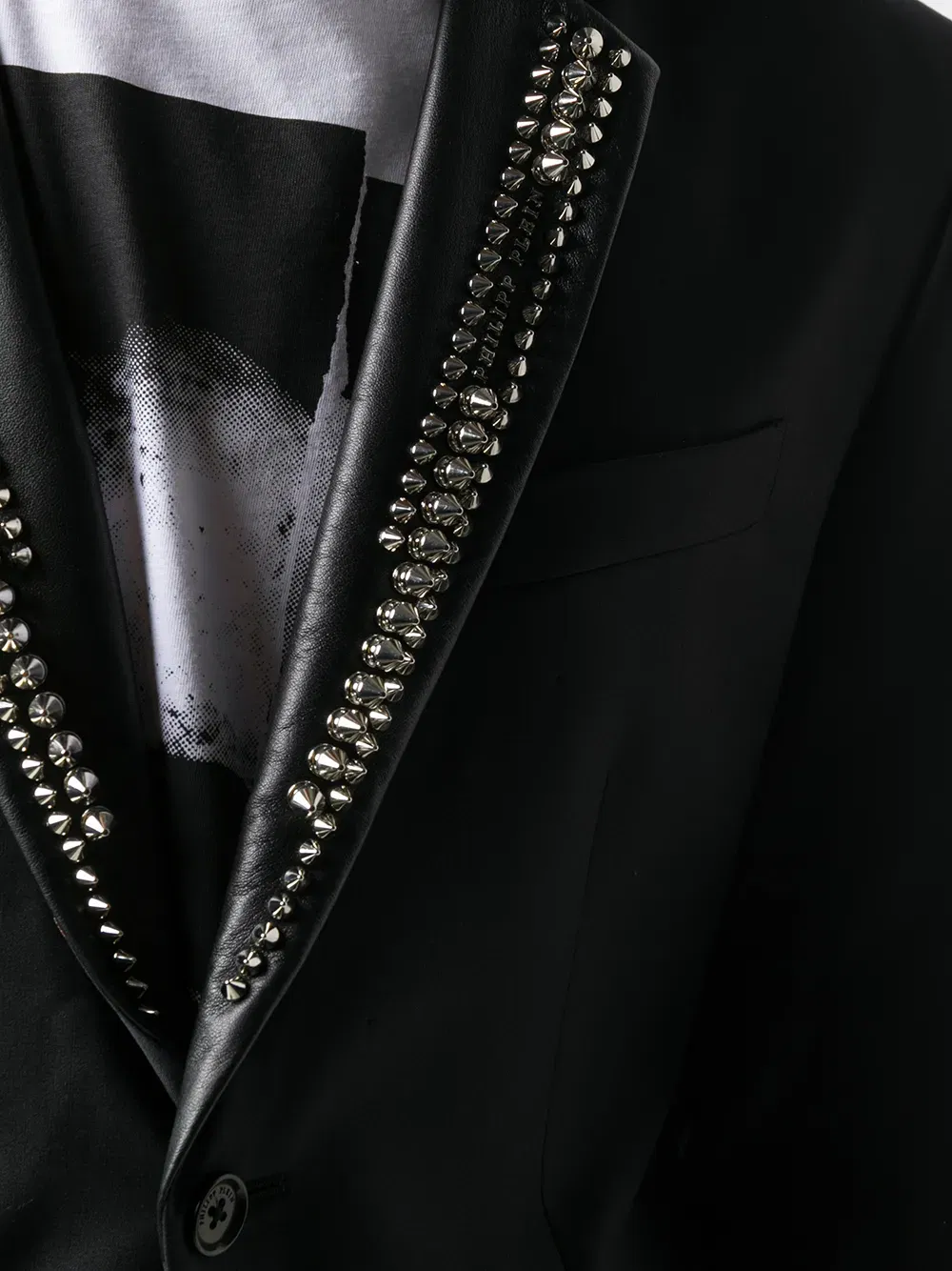stud embellished tuxedo blazer