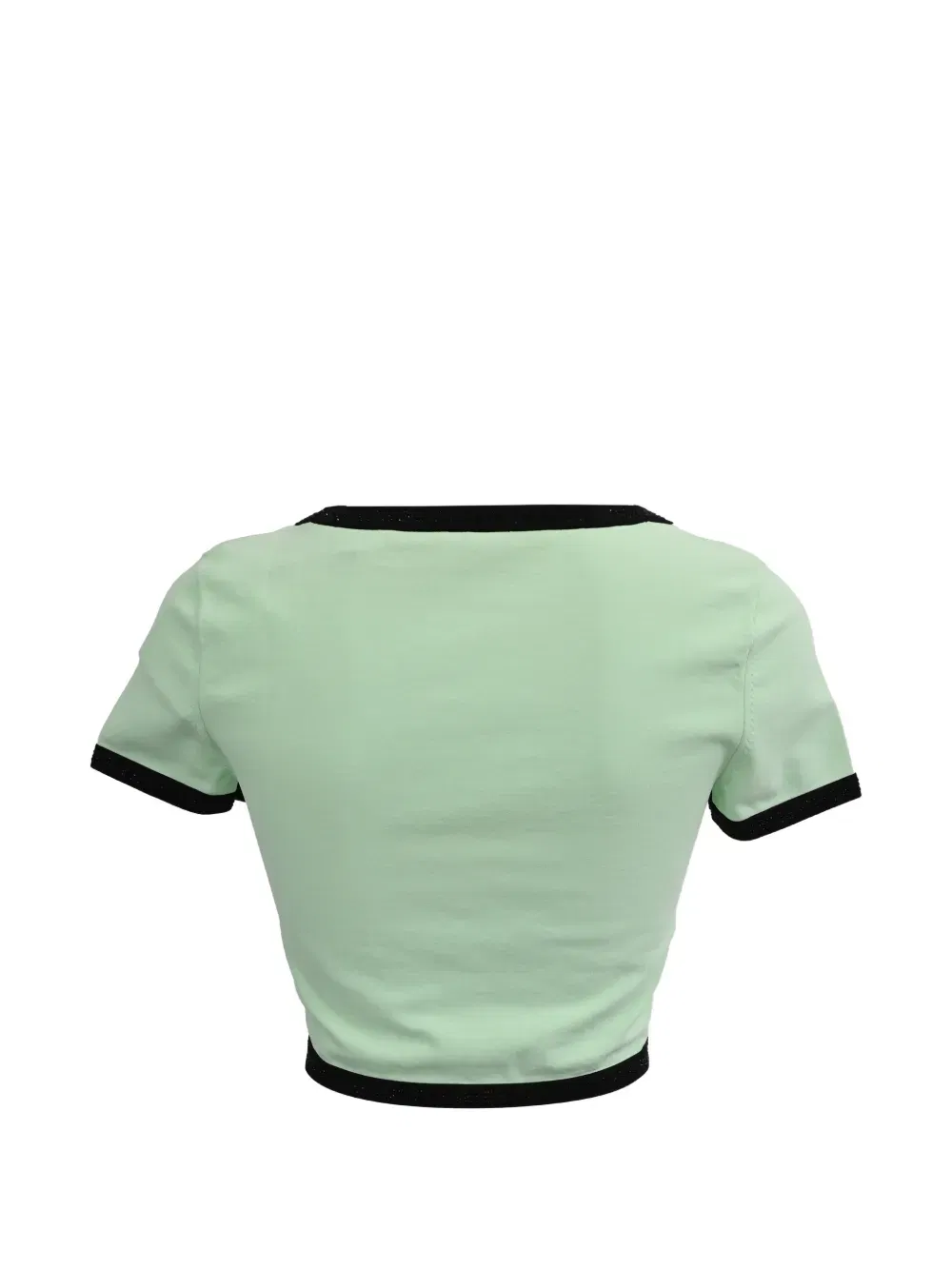 contrast-trim cropped T-Shirt