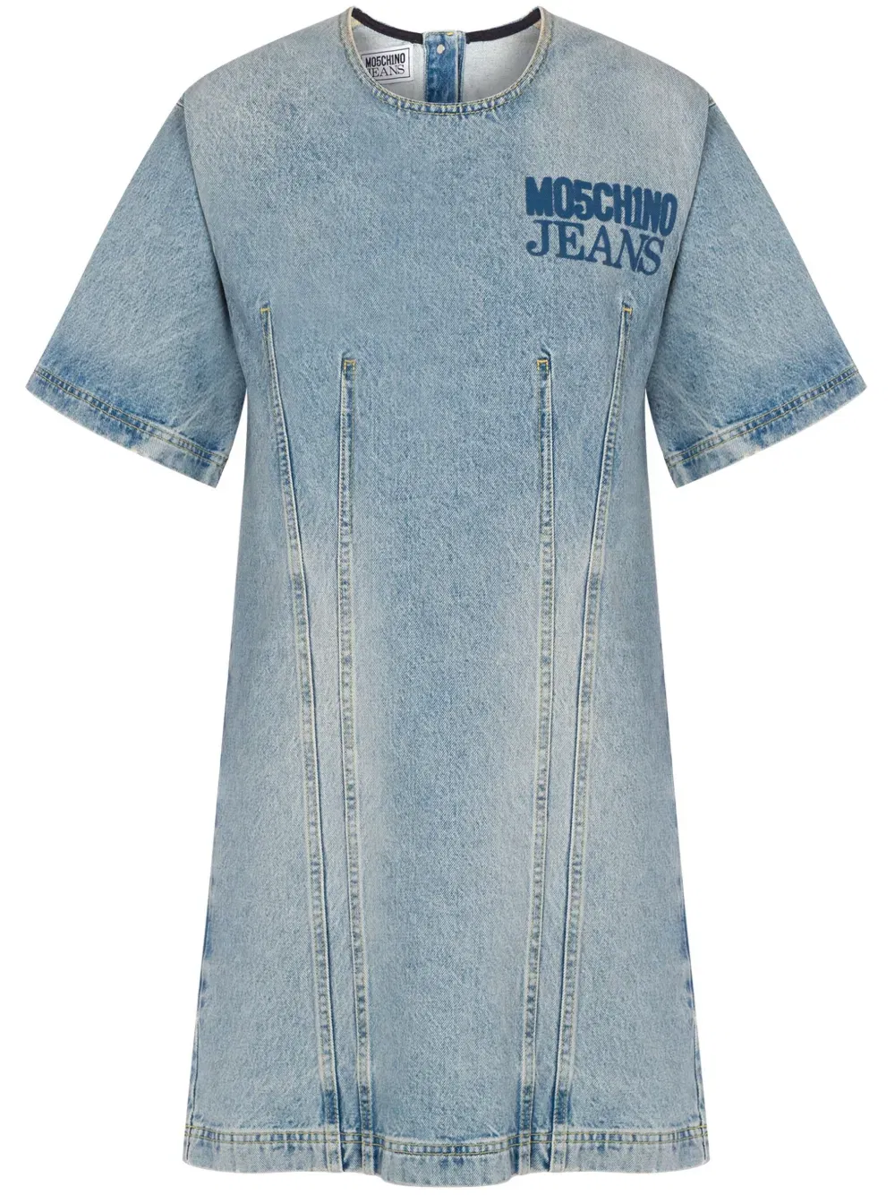 logo print denim dress