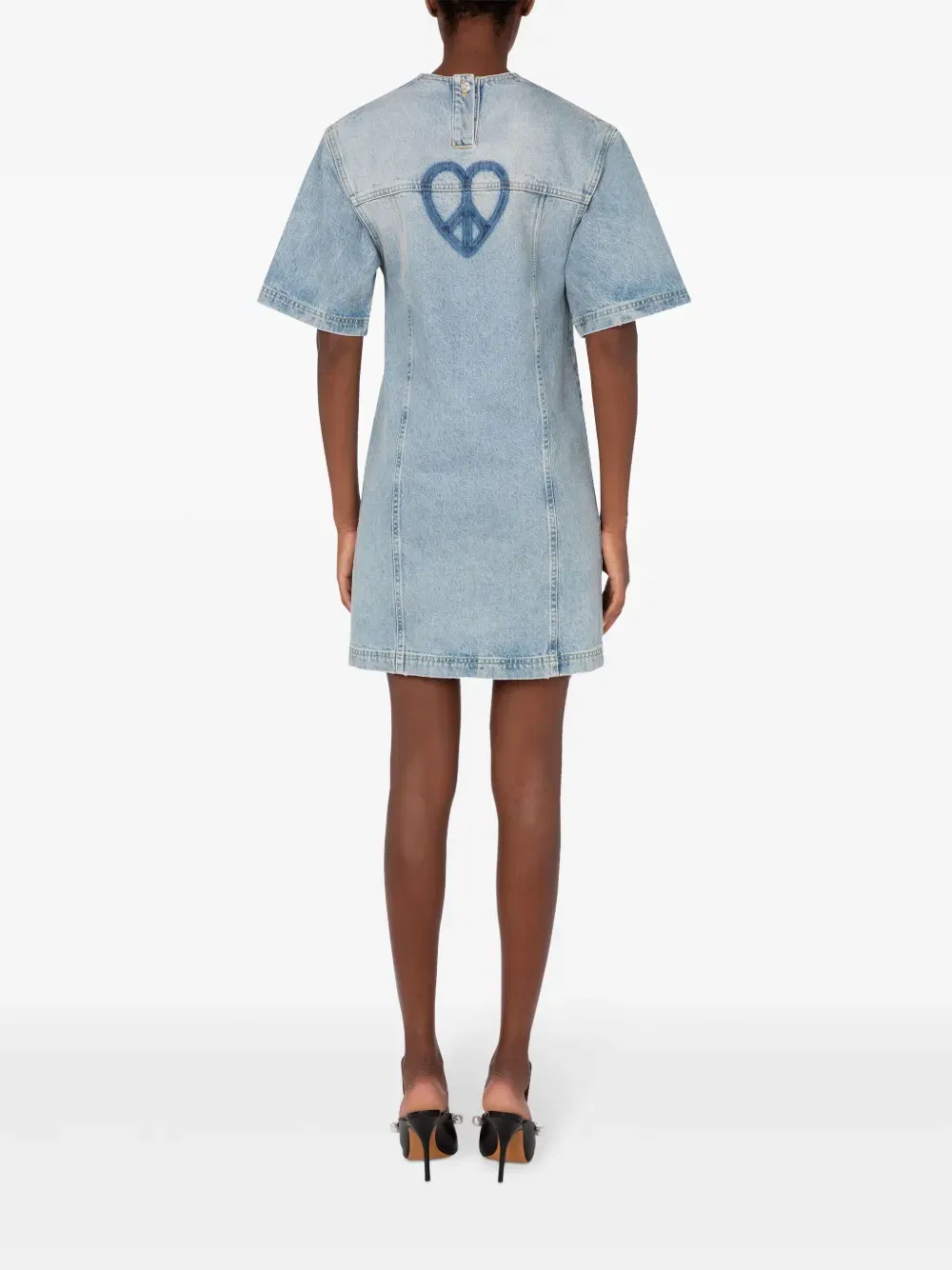 logo print denim dress