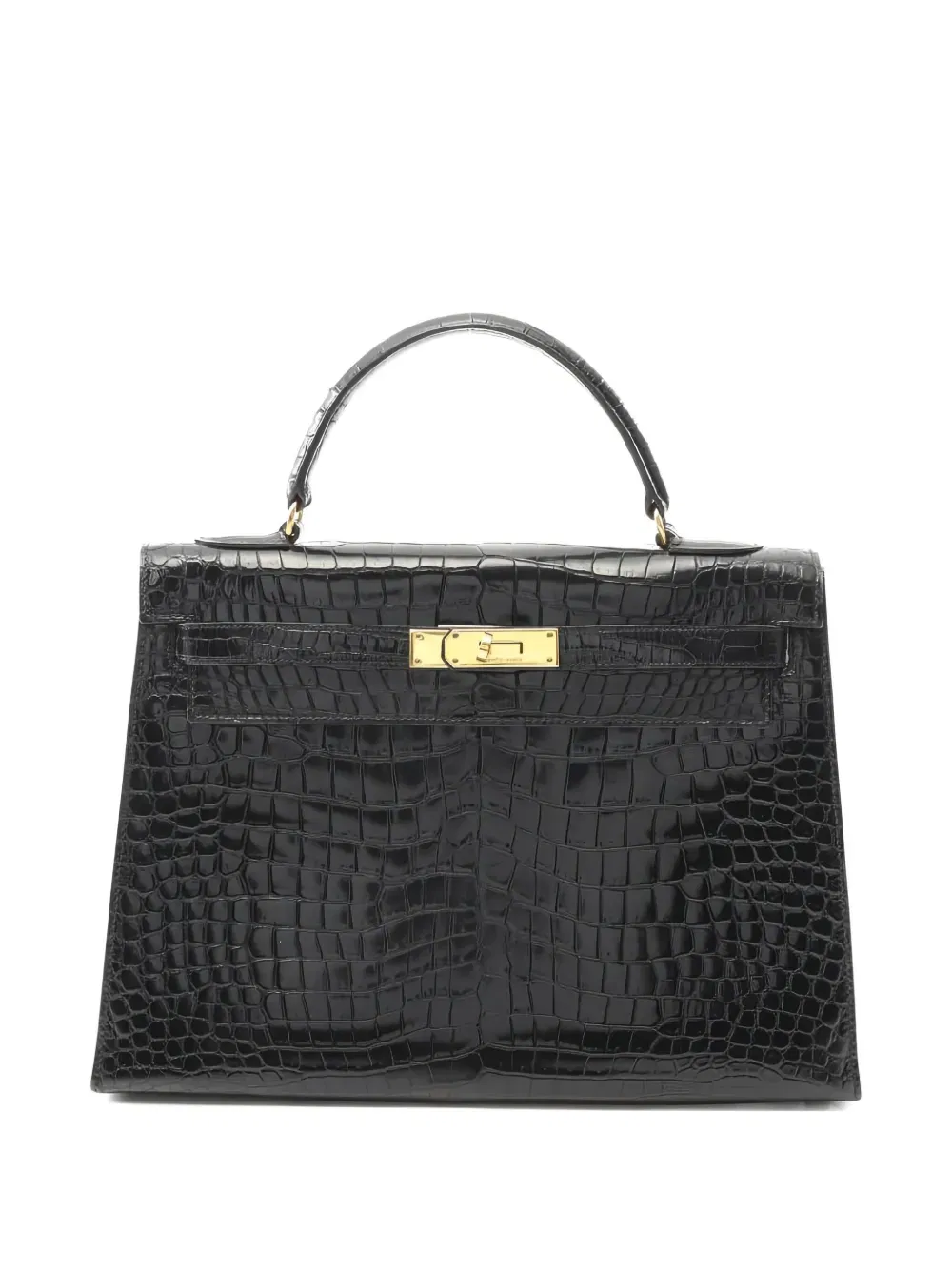 1981 Kelly 32 crocodile-embossed two-way handbag