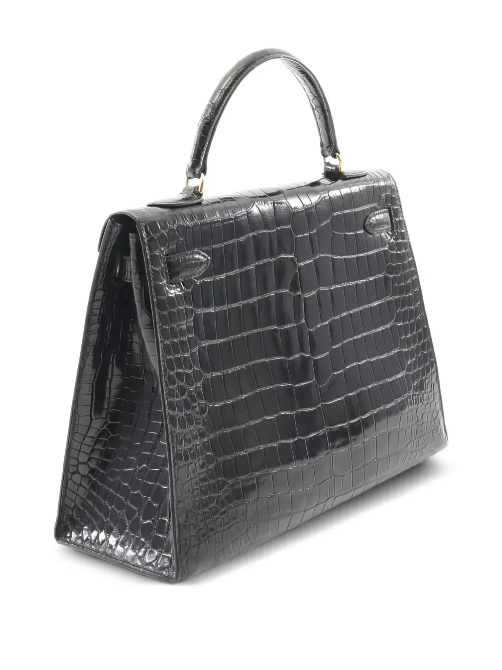 1981 Kelly 32 crocodile-embossed two-way handbag