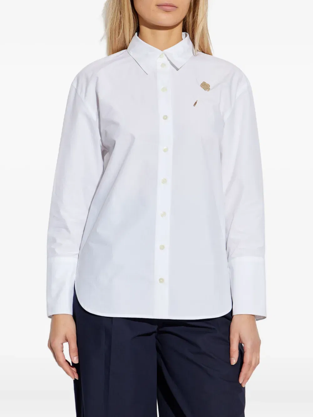 Boke Flower-embellished cotton shirt