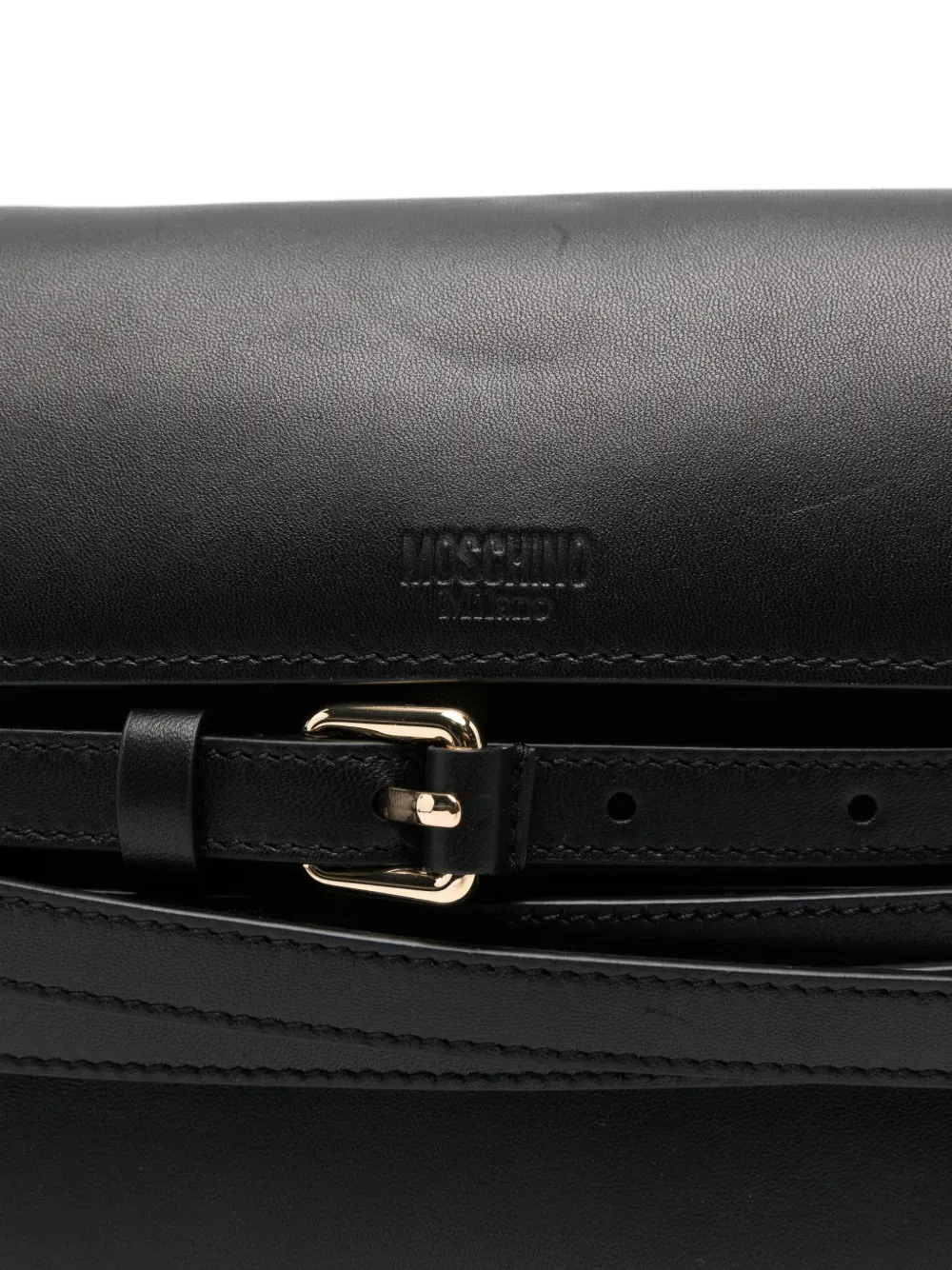 leather buckle shoulder bag