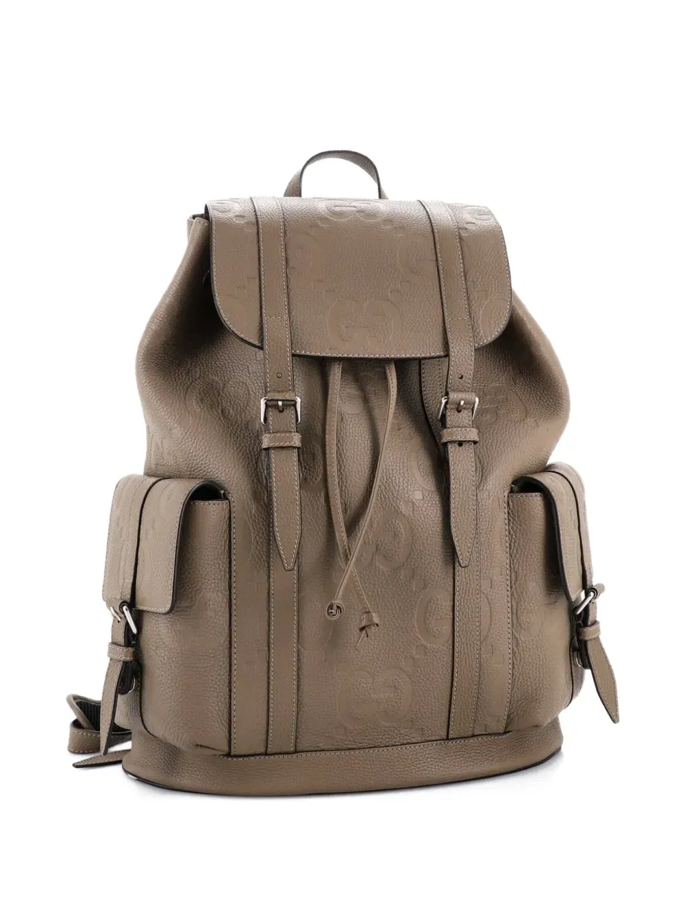 Double Pocket Belt Jumbo GG Embossed Leather Large backpack