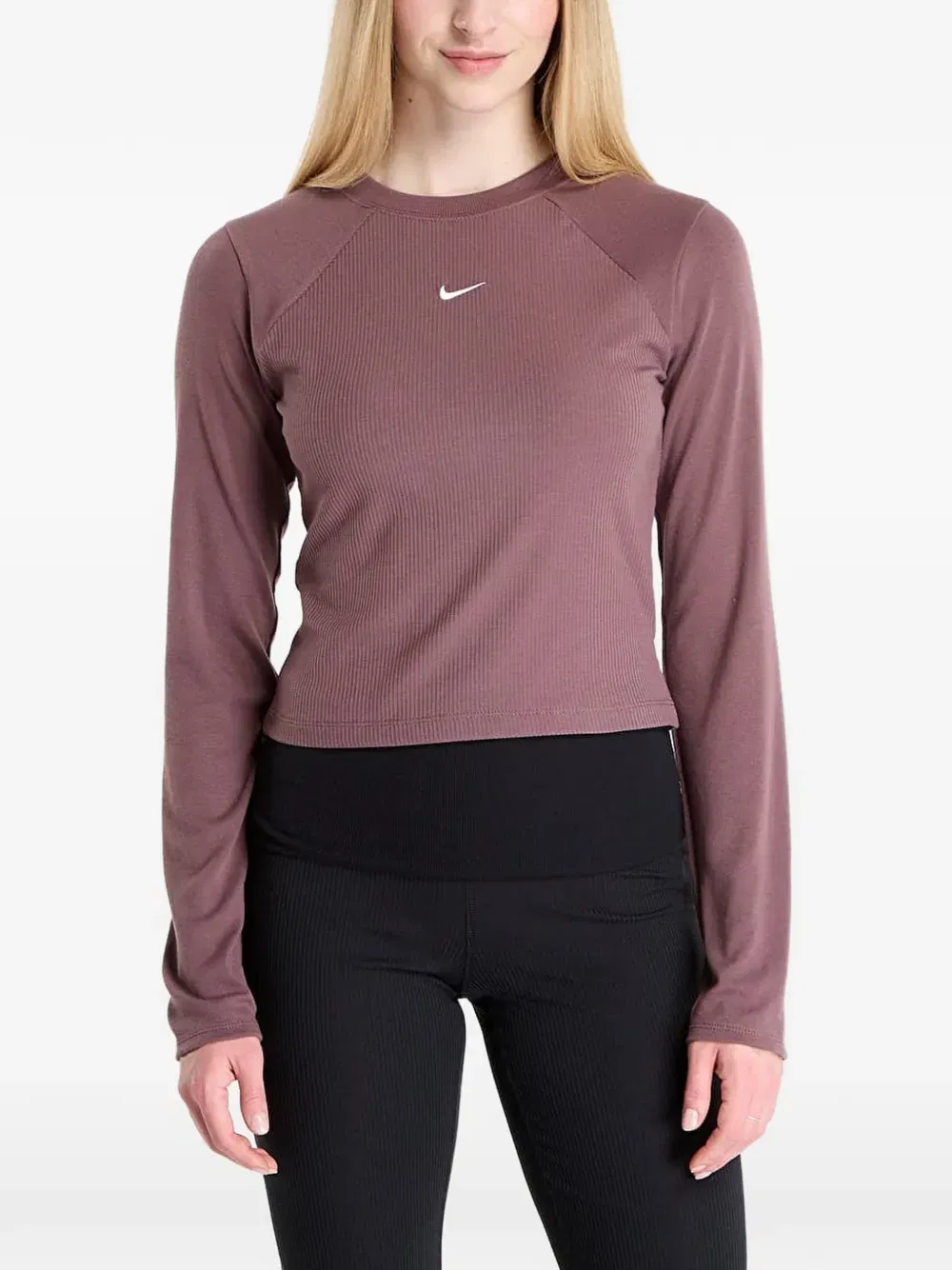 long-sleeve ribbed top