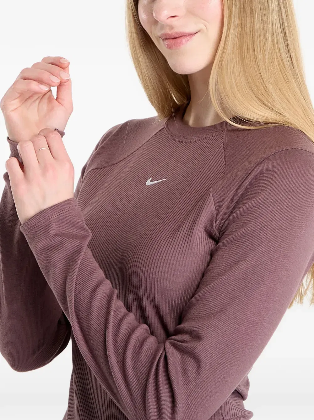 long-sleeve ribbed top