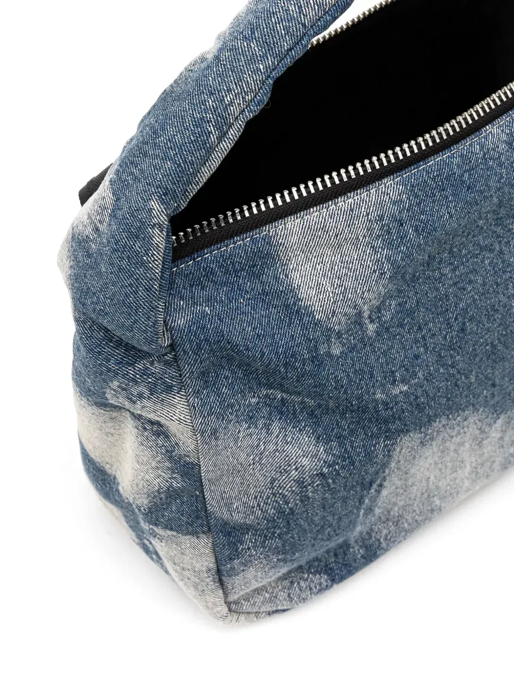 bleached denim tote bag