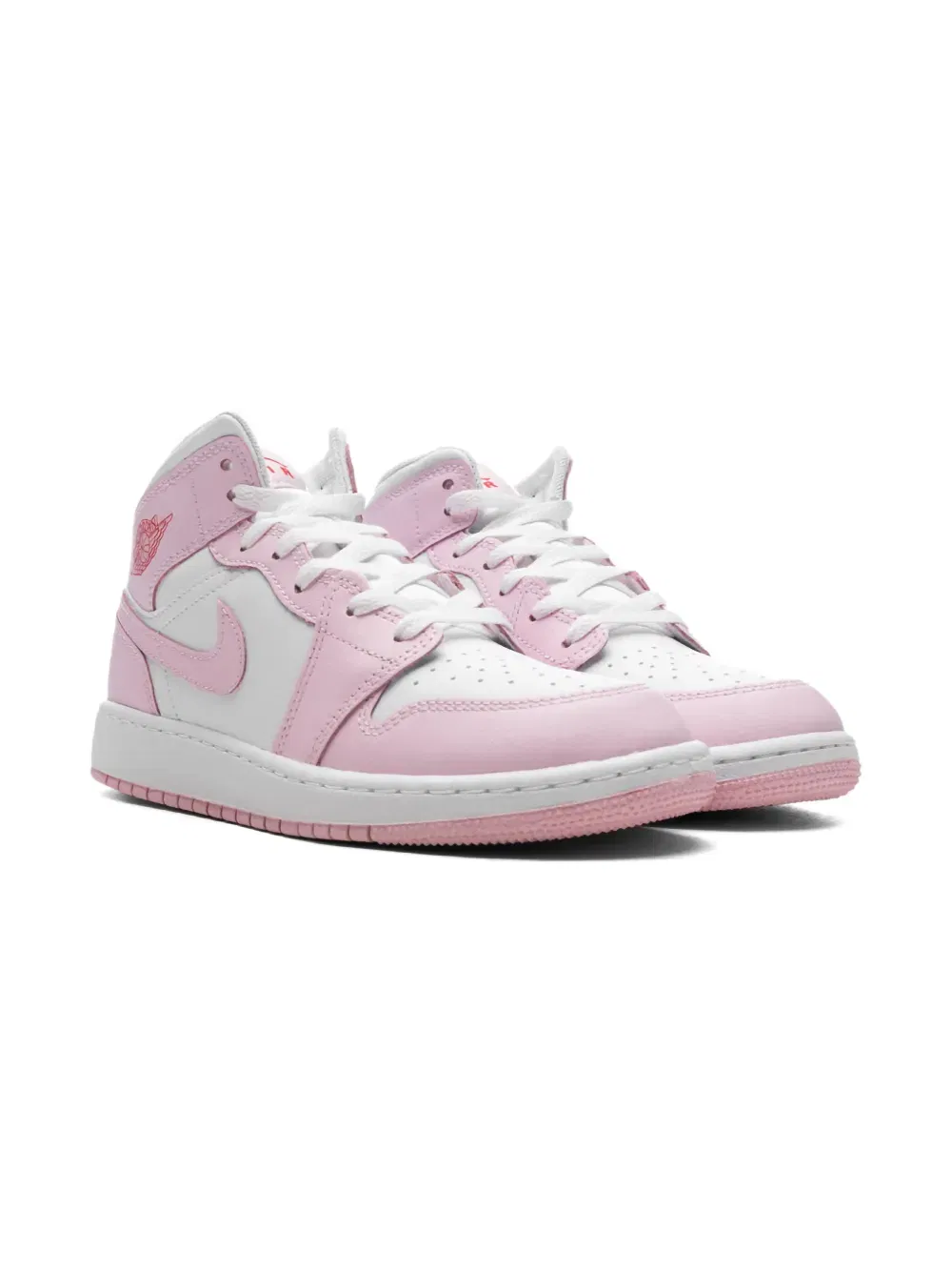 Jordan 1 Mid "Pink Foam/Fire Red" sneakers