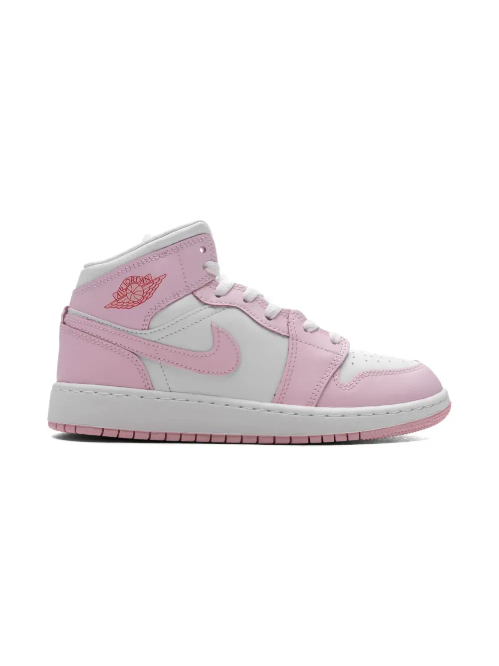 Jordan 1 Mid "Pink Foam/Fire Red" sneakers