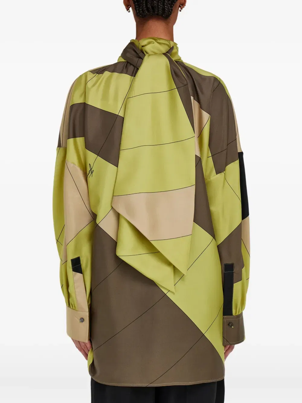 sash-detail silk shirt