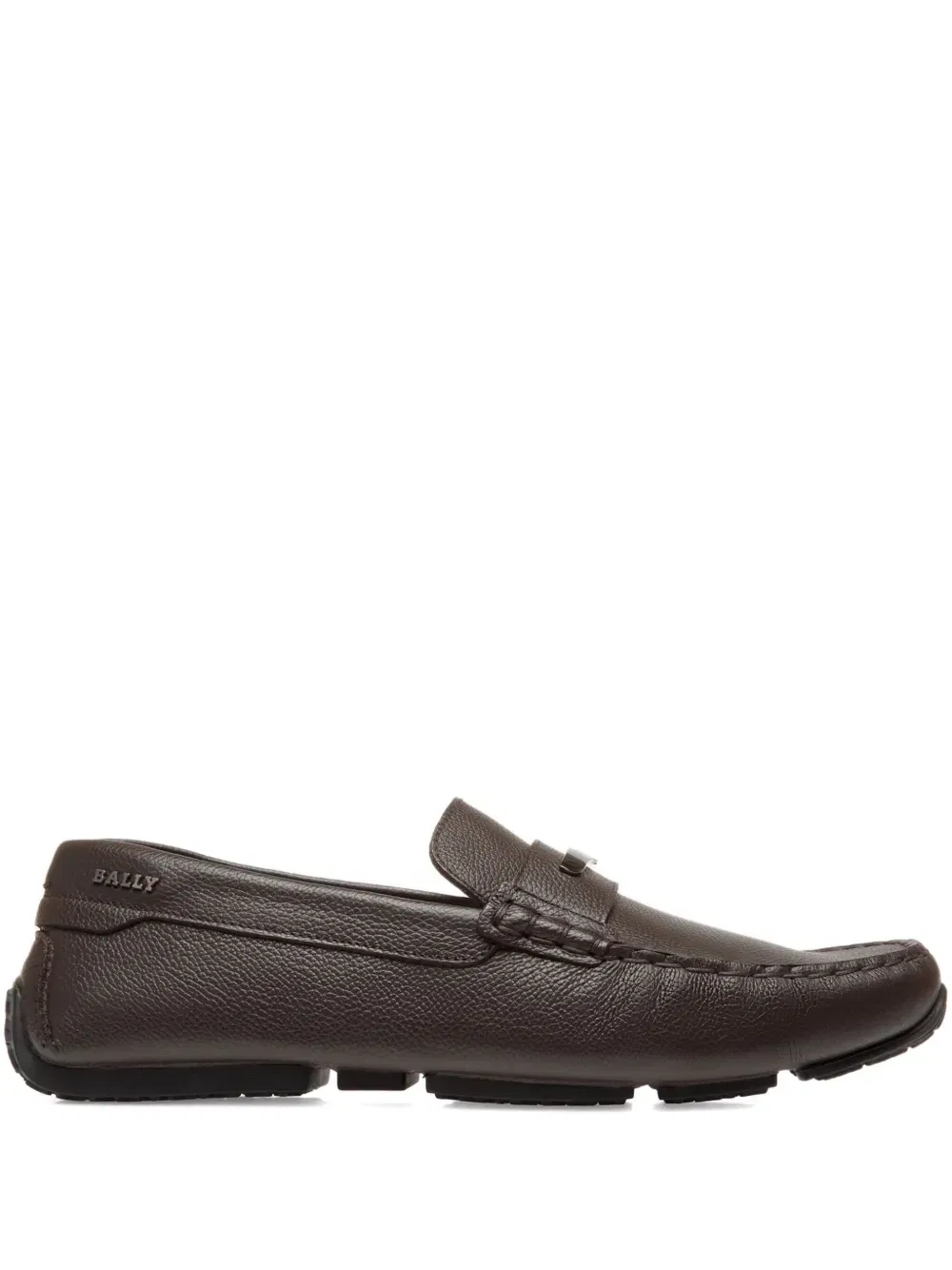 embossed leather loafers