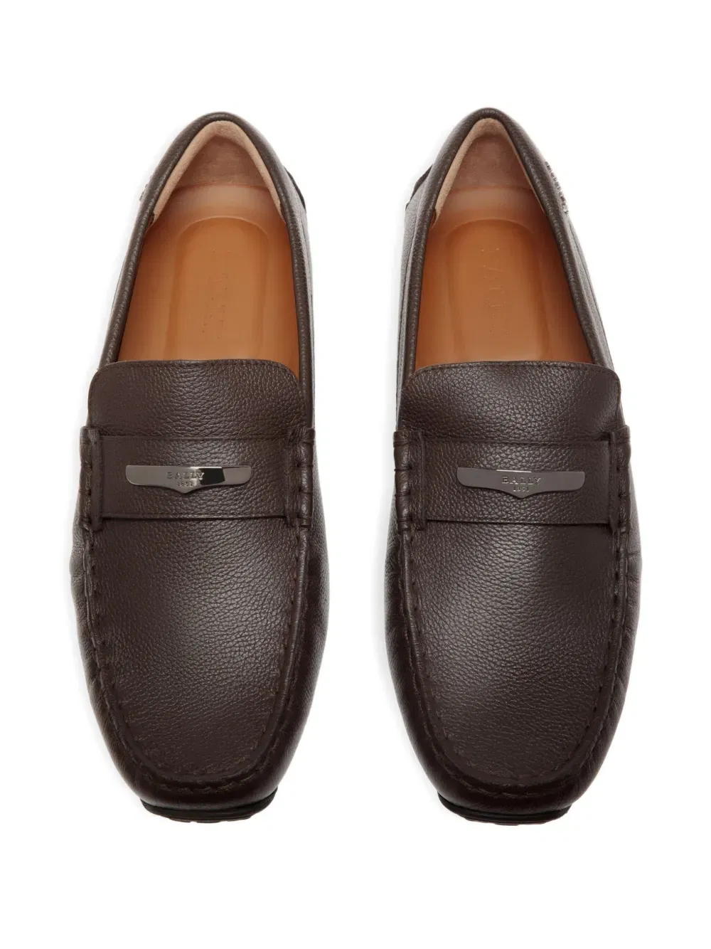 embossed leather loafers