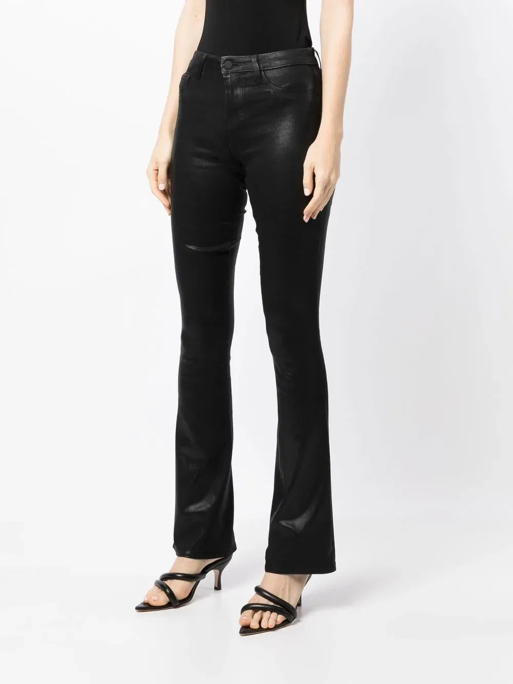 Selma boot-cut waxed jeans