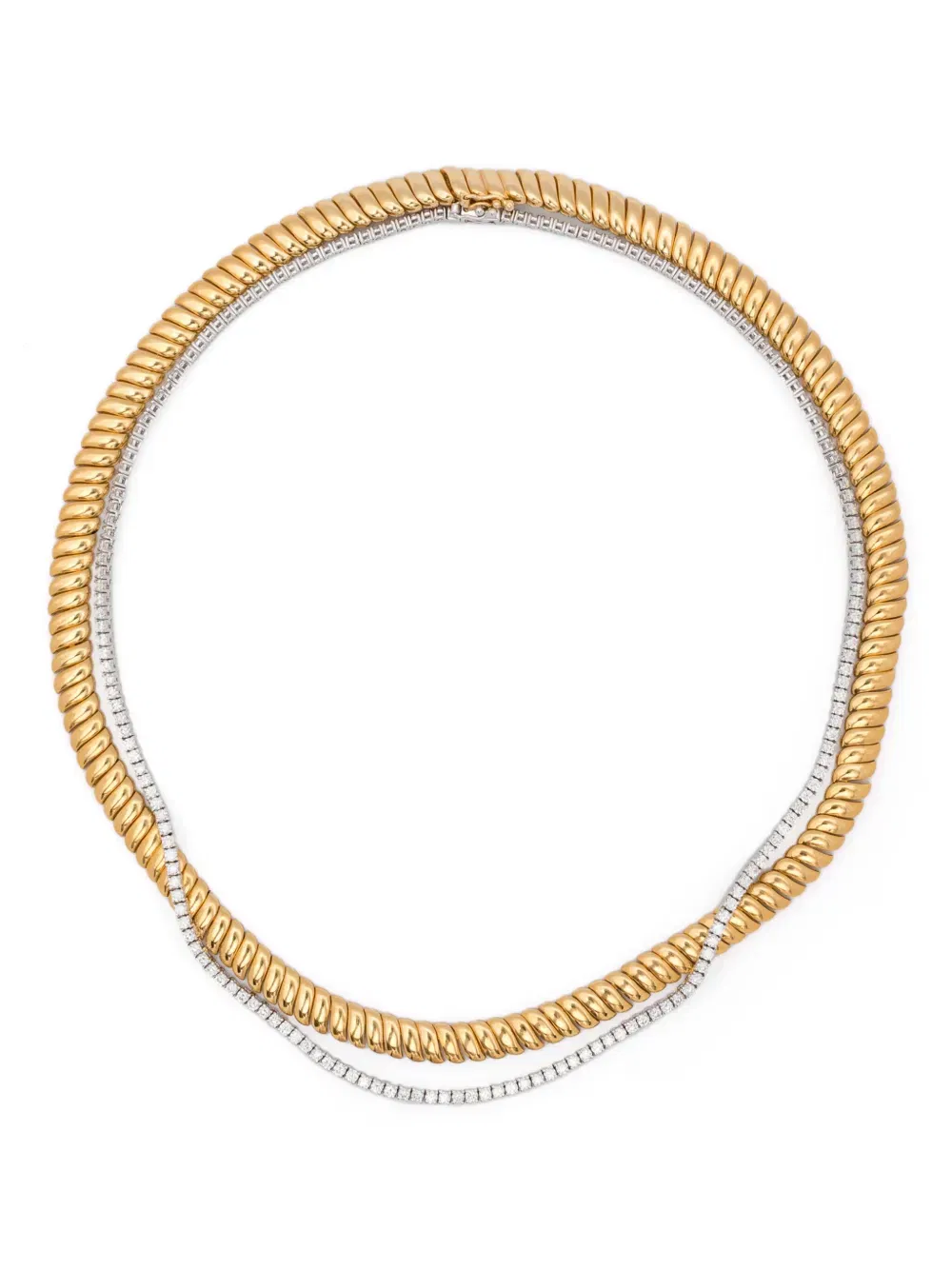 18KT yellow and white gold Hepburn diamond necklace set