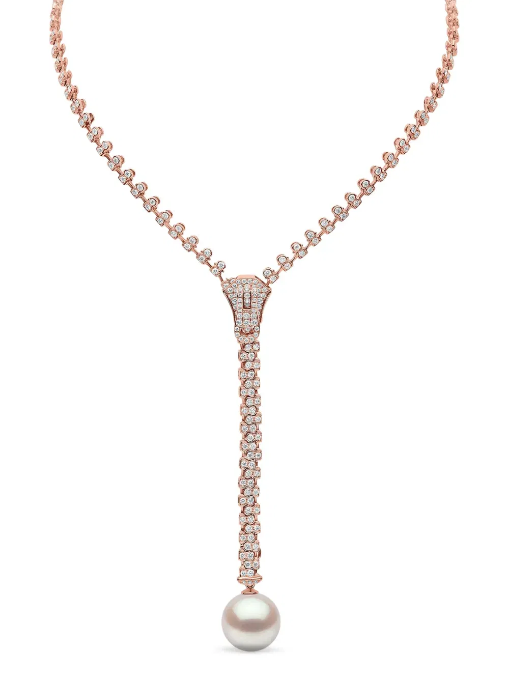 18K rose gold Zyyp pearl and diamonds necklace