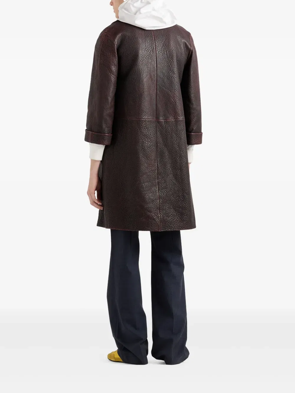 leather zip-up Hoodie