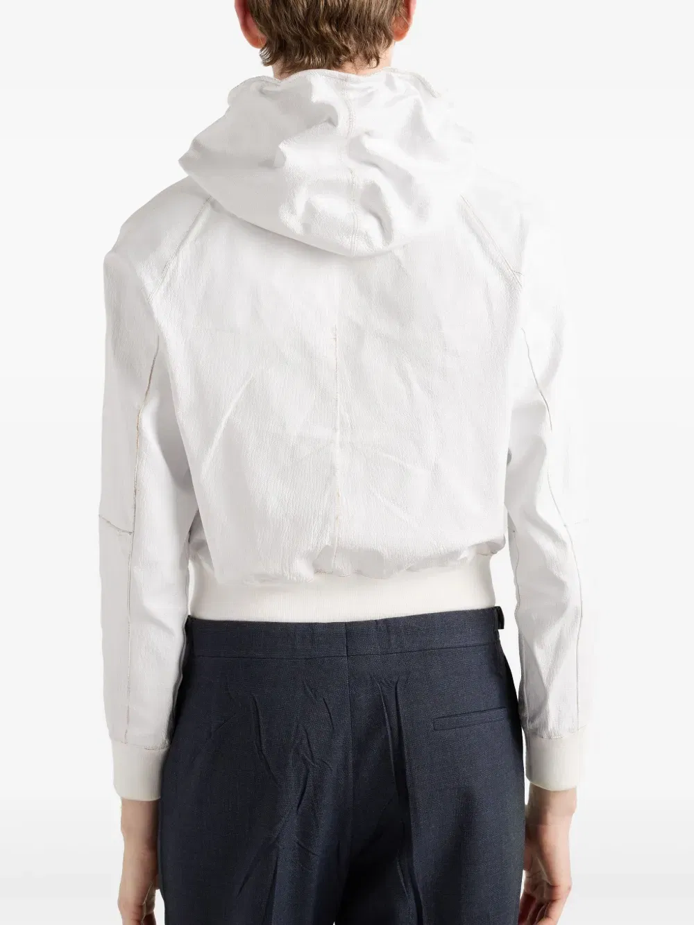 leather zip-up Hoodie