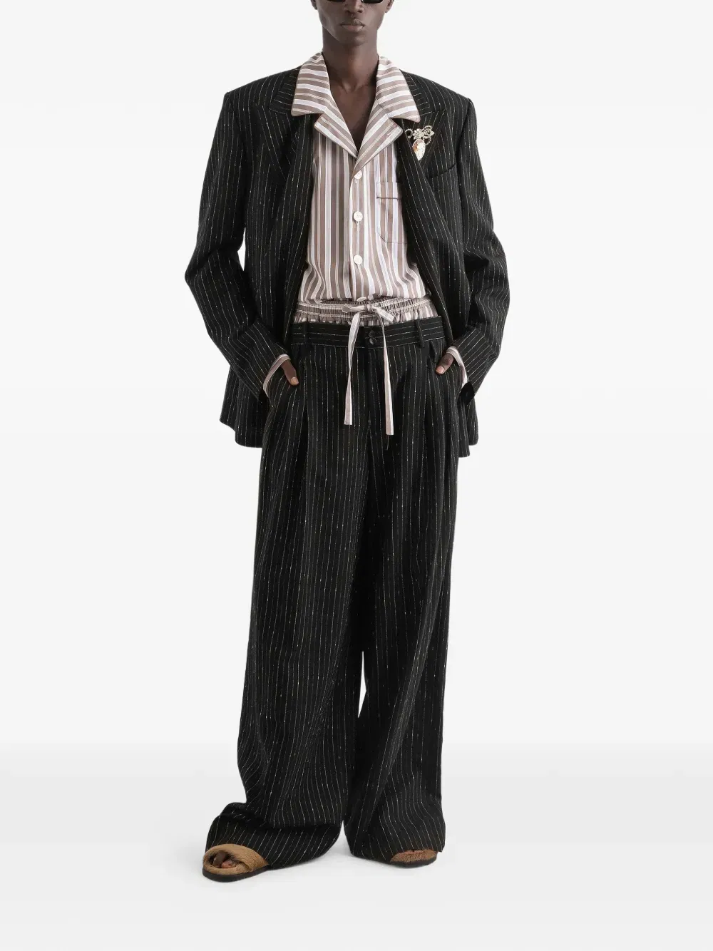 compact striped poplin vanity shirt