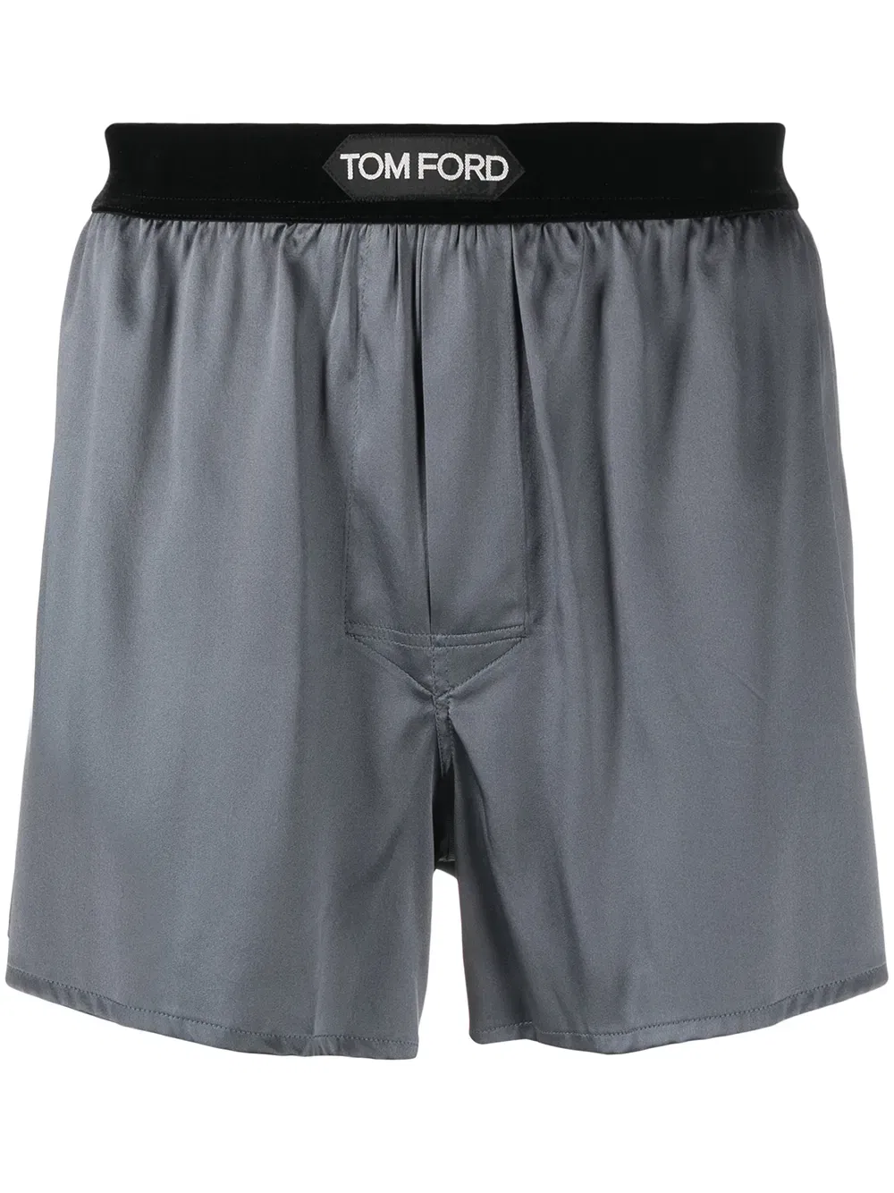 logo-waistband silk-blend boxer shorts