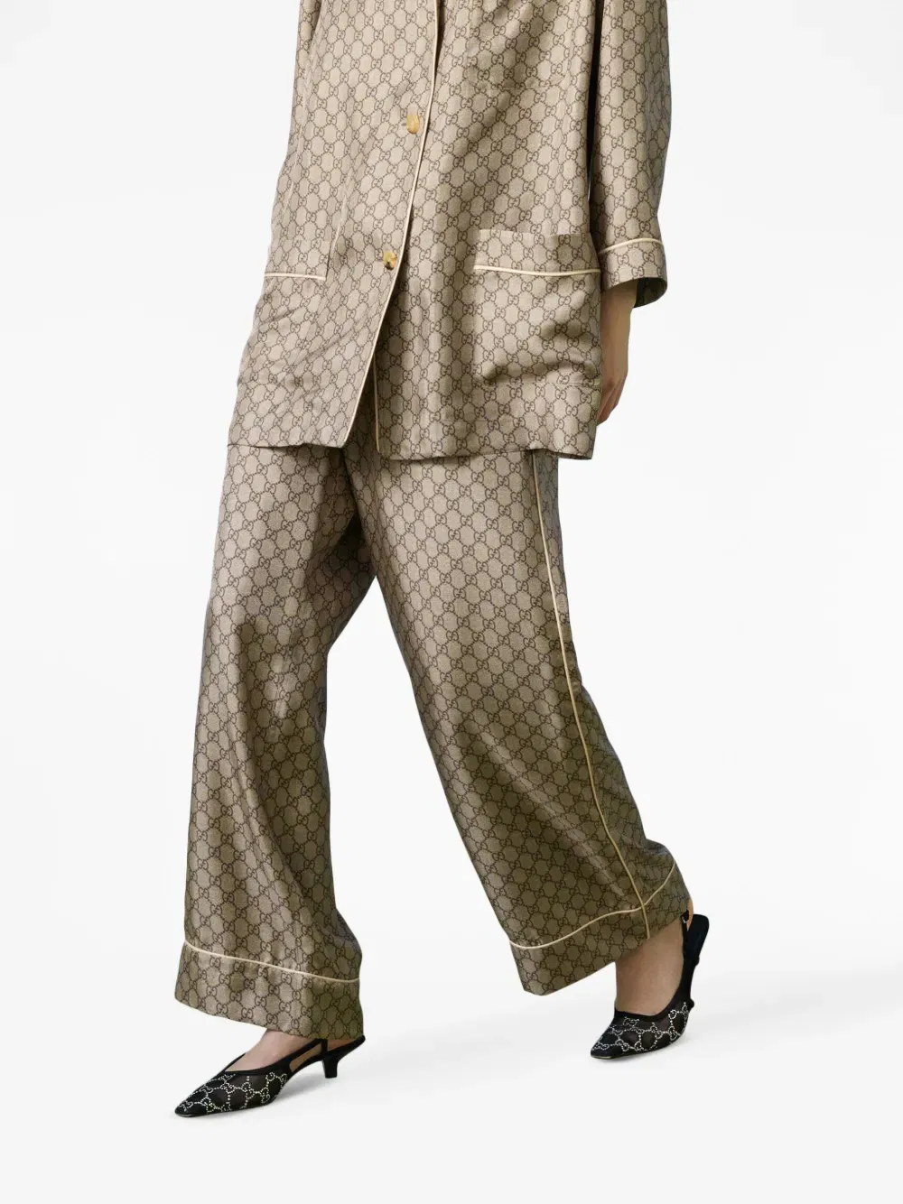 GG Supreme silk pallazzo trousers