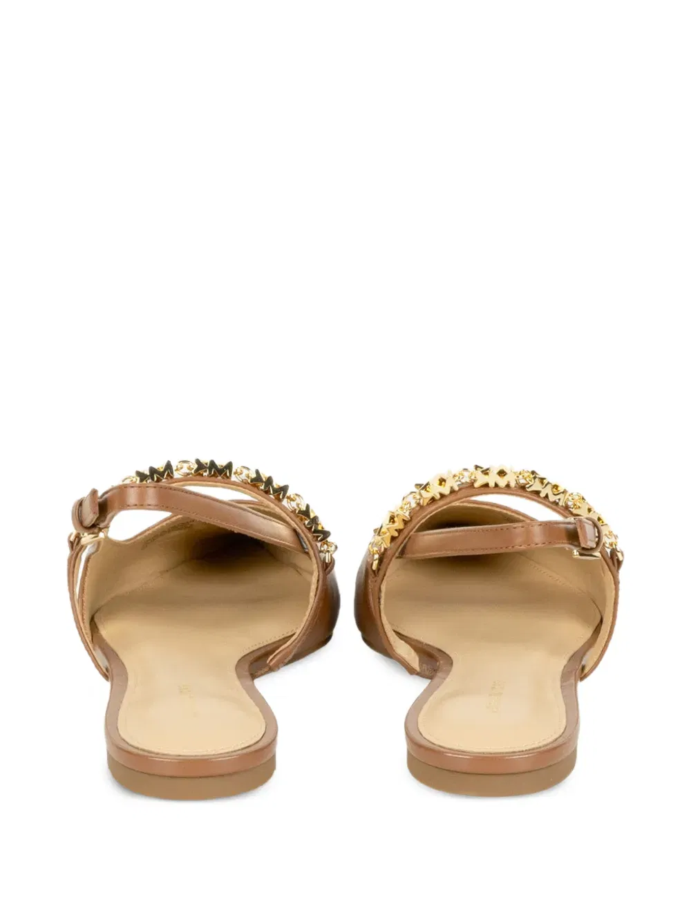 pointed-toe chain-detail ballet flats