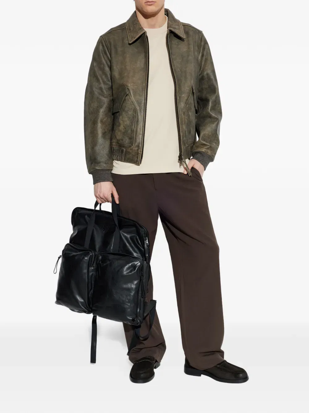 Marland aviator leather jacket