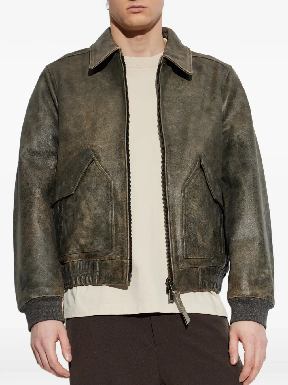 Marland aviator leather jacket