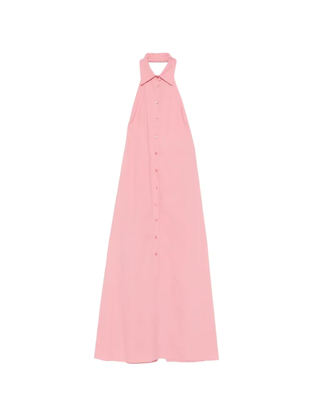 buttoned halterneck maxi dress